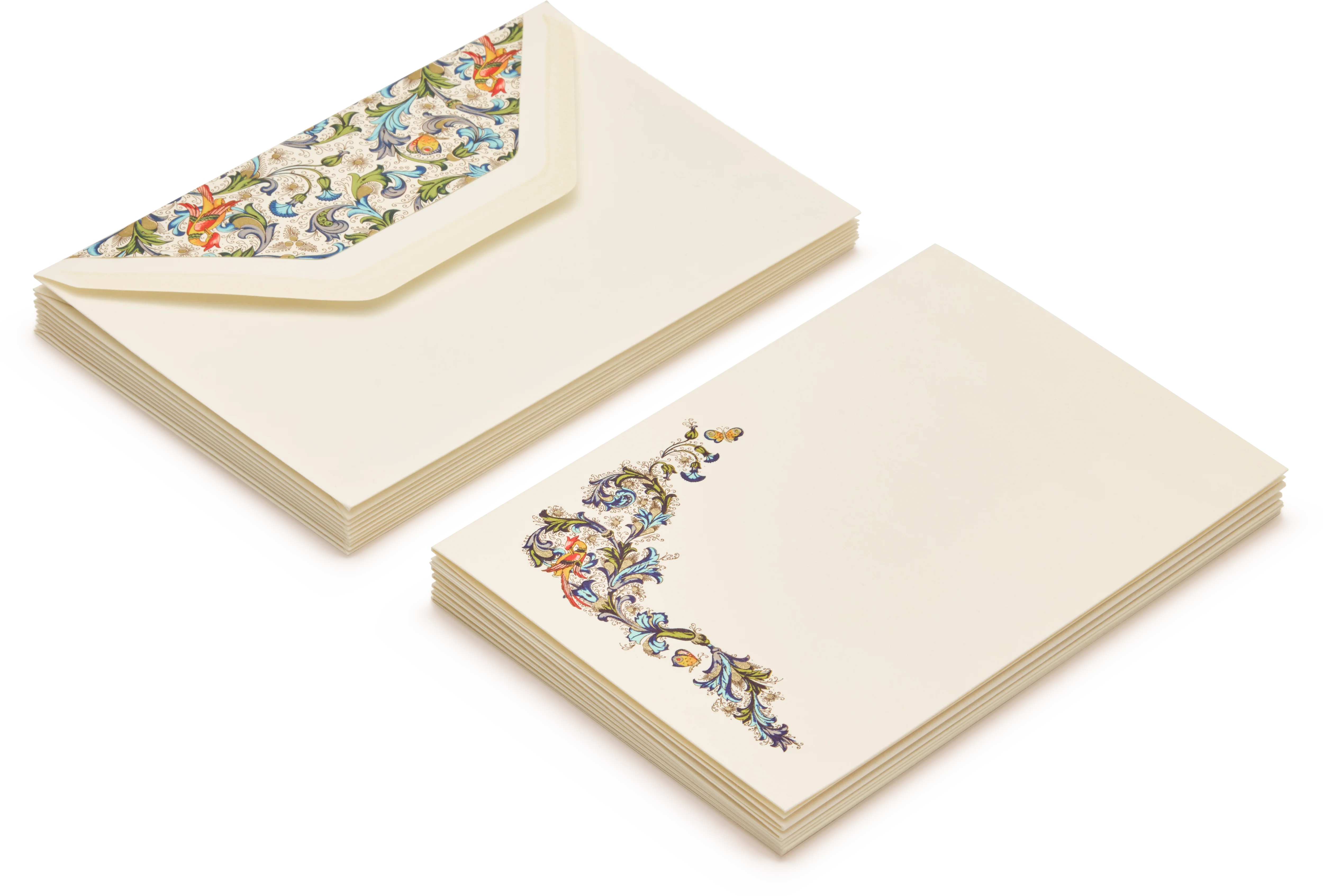 10 Cards and Envelopes - Letter Writing Set "Blue Florentine"