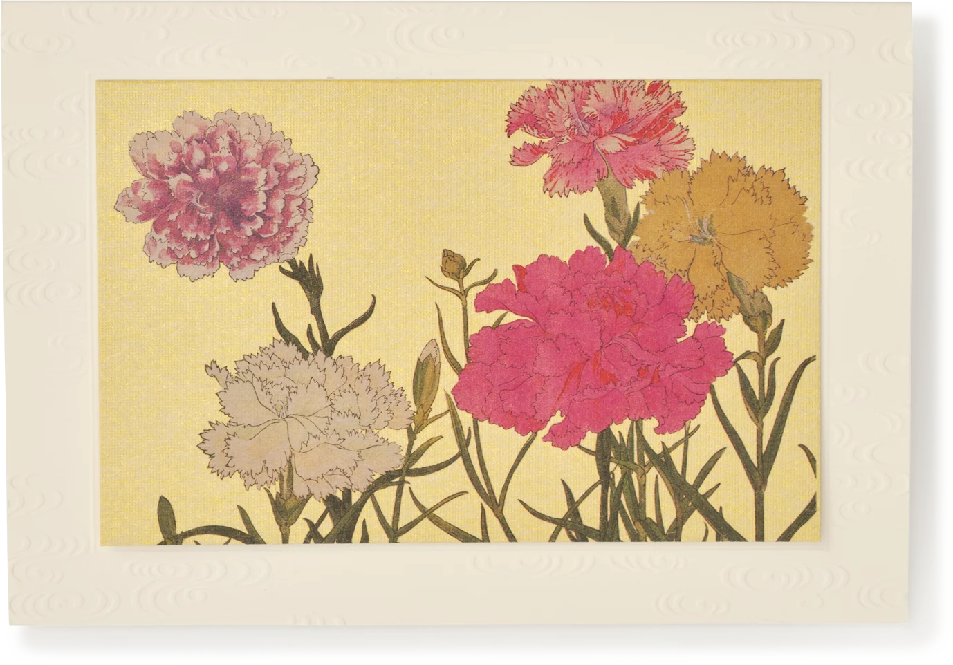 Matte Gold Foil Carnation Greeting Card