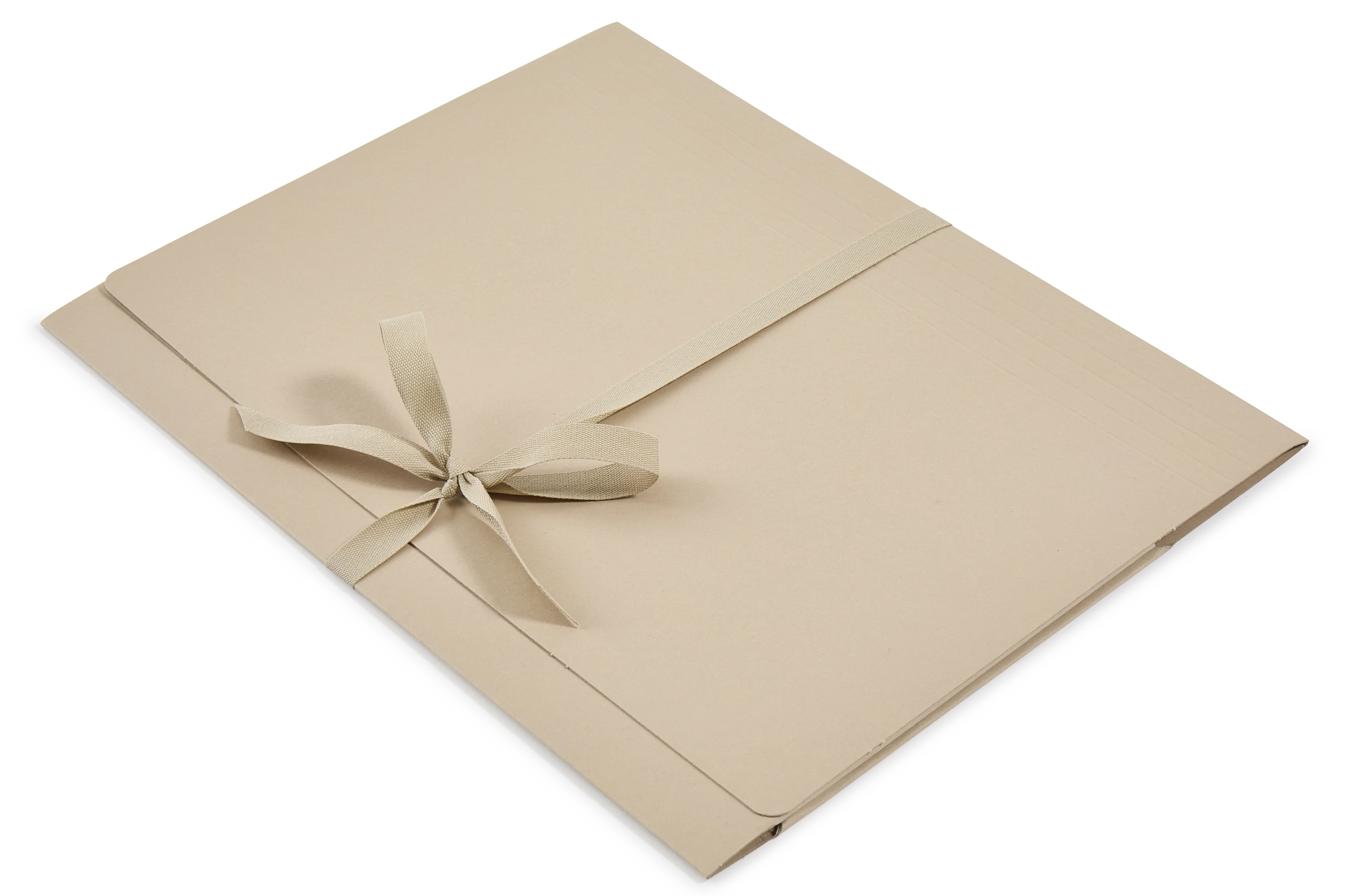 A4 Archival Folder, Beige with Beige Cotton Ribbon