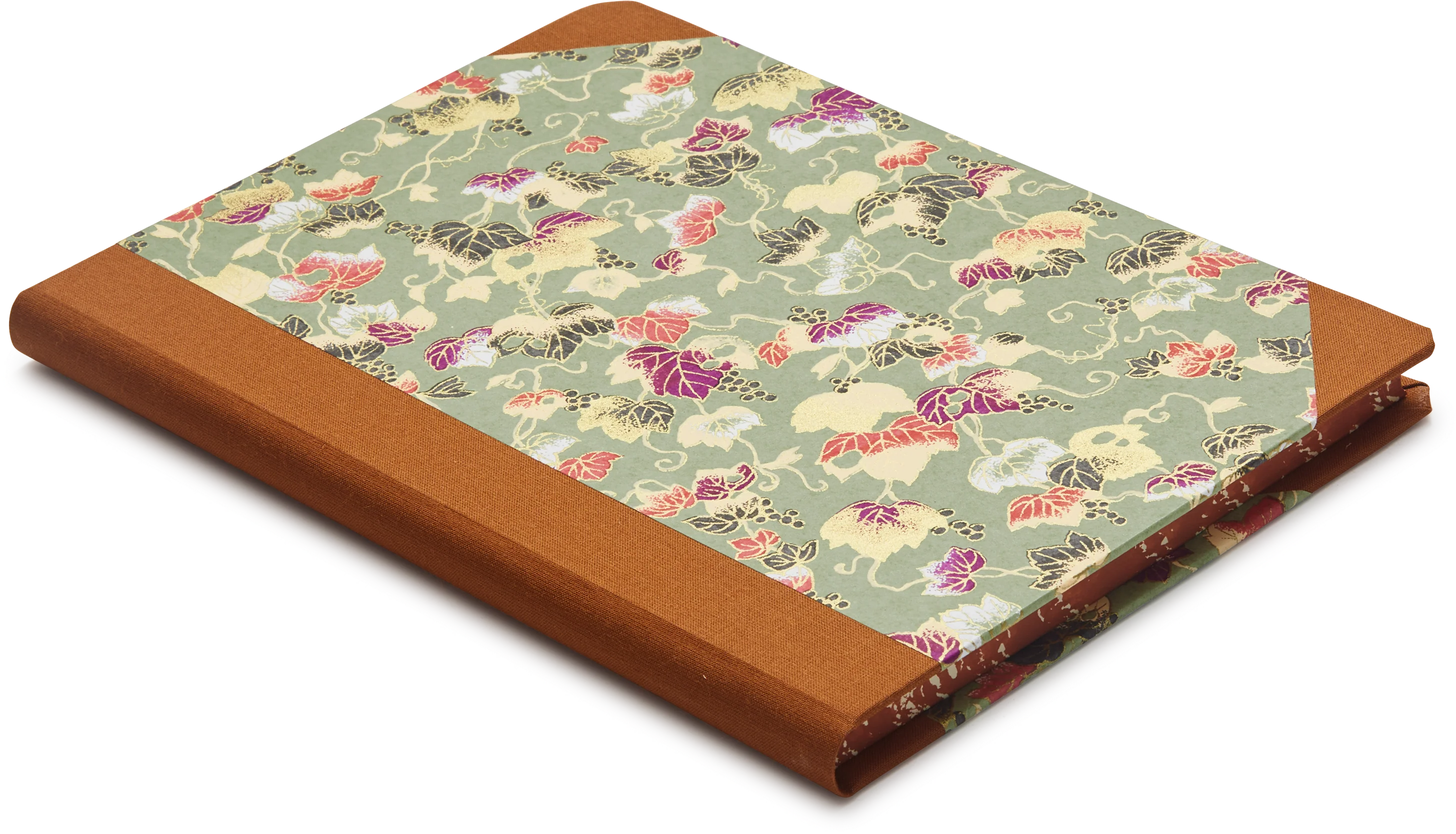 Hardback "Composition Ledger" Chiyogami Notebook, Green Grapevine
