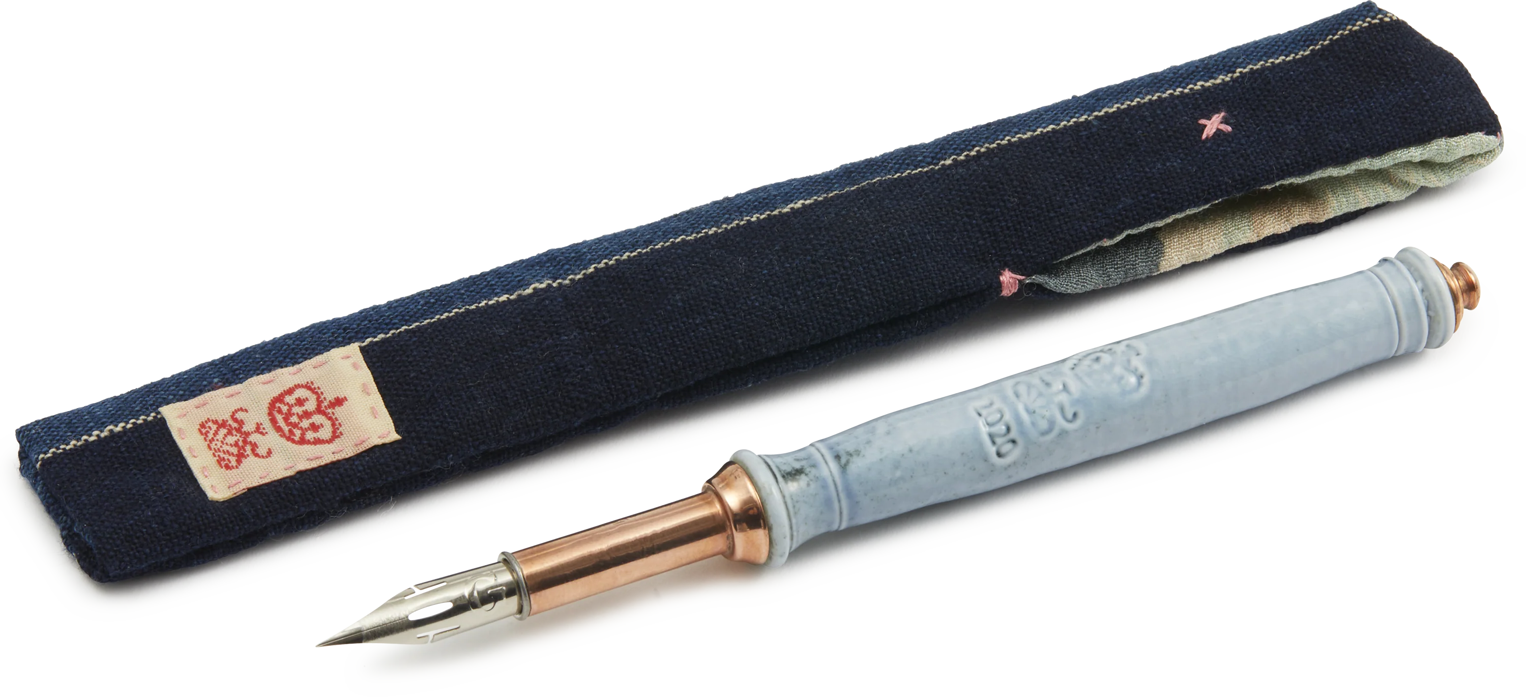 Steve Harrison Ceramic Dip Pen, No.158 Blue and Rose Gold