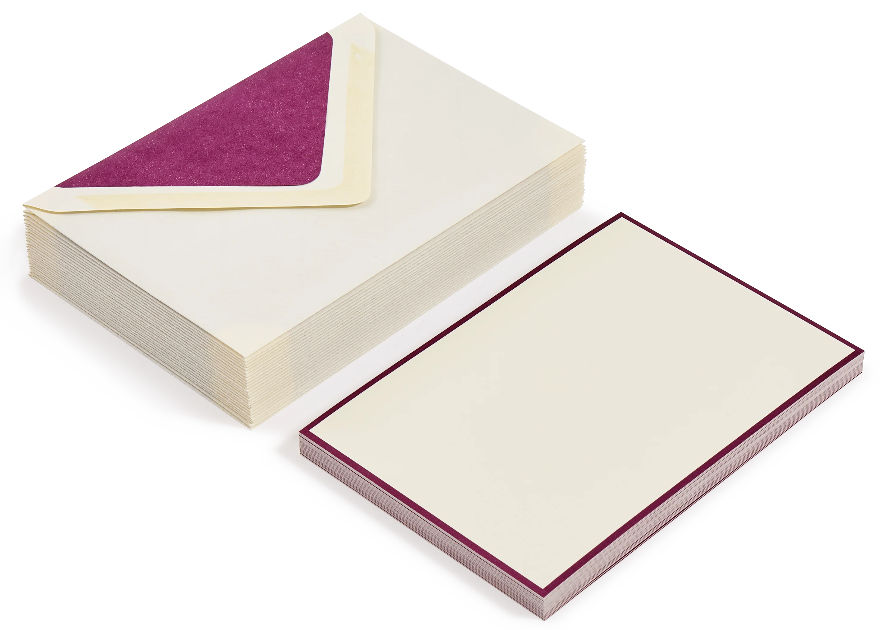 25 Cards & Envelopes - Letter Writing Set Cream/Burgundy