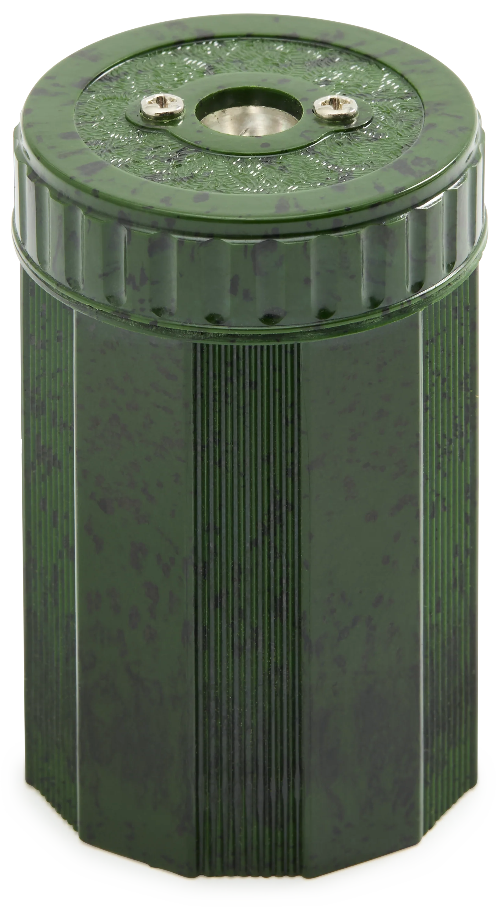 Mottled Green Bakelite Single Sharpener with Reservoir