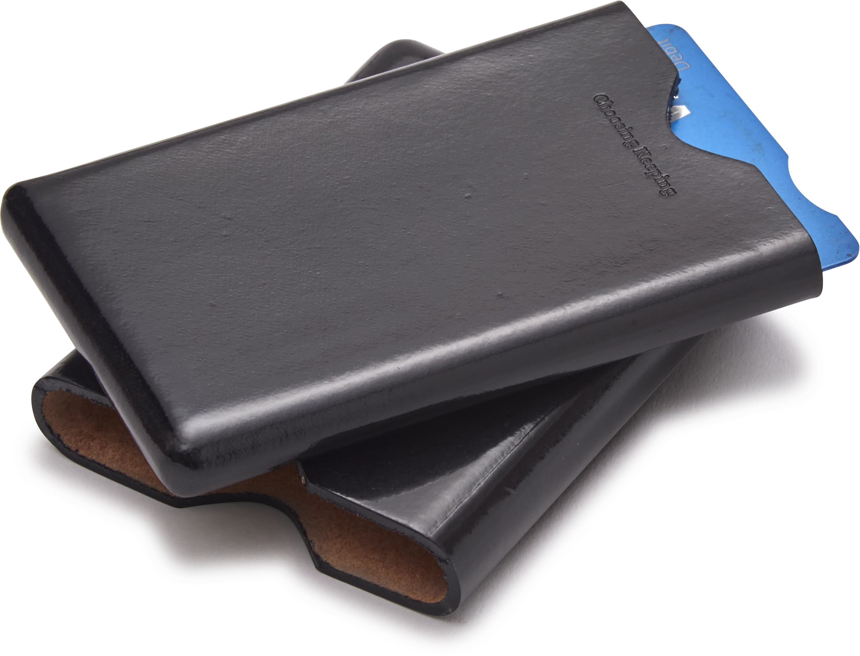 Black Choosing Keeping Leather Card Holder - Image 2