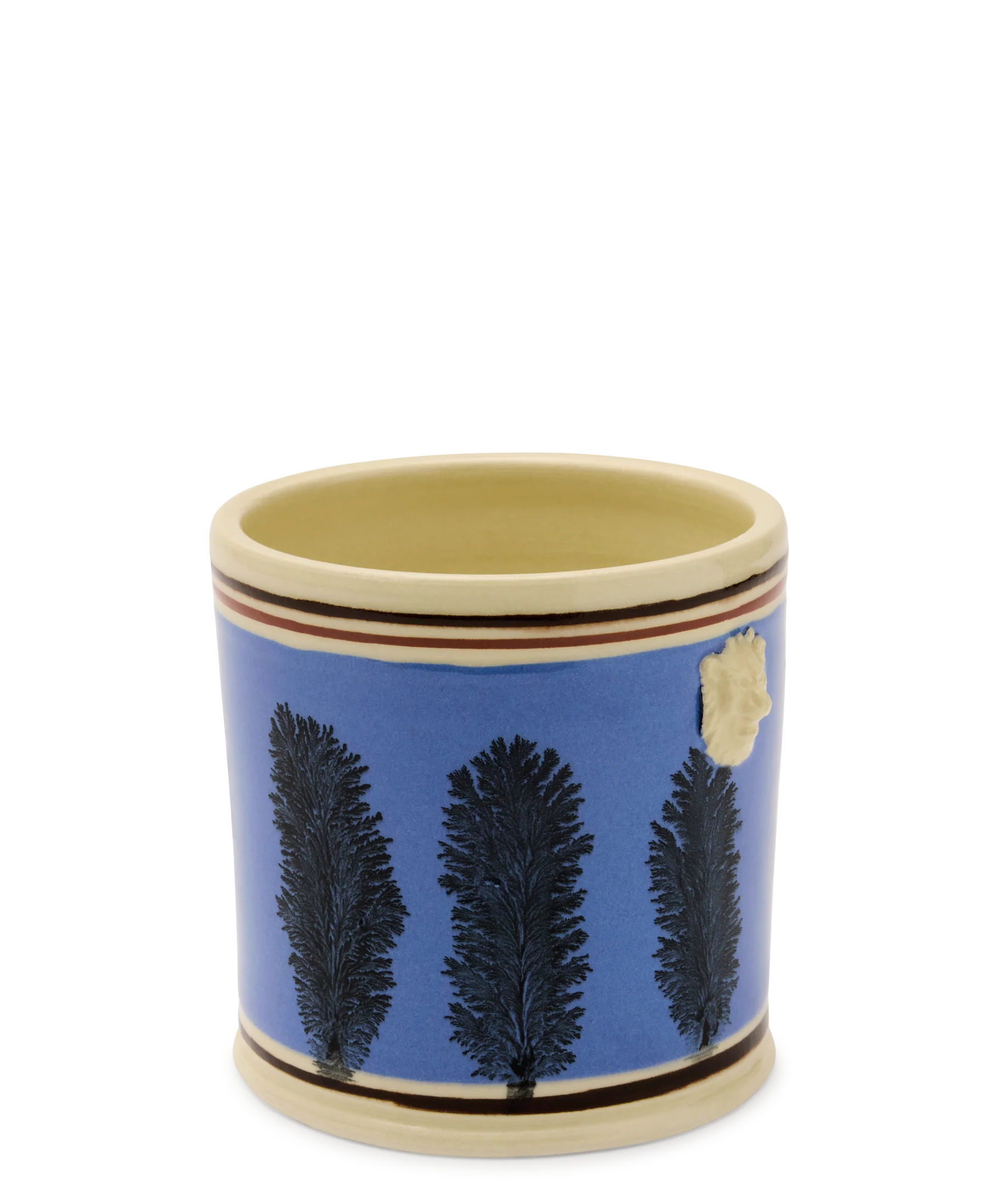 Blue Mochaware Ceramic Pen Pot, 'Seaweed' - Image 3