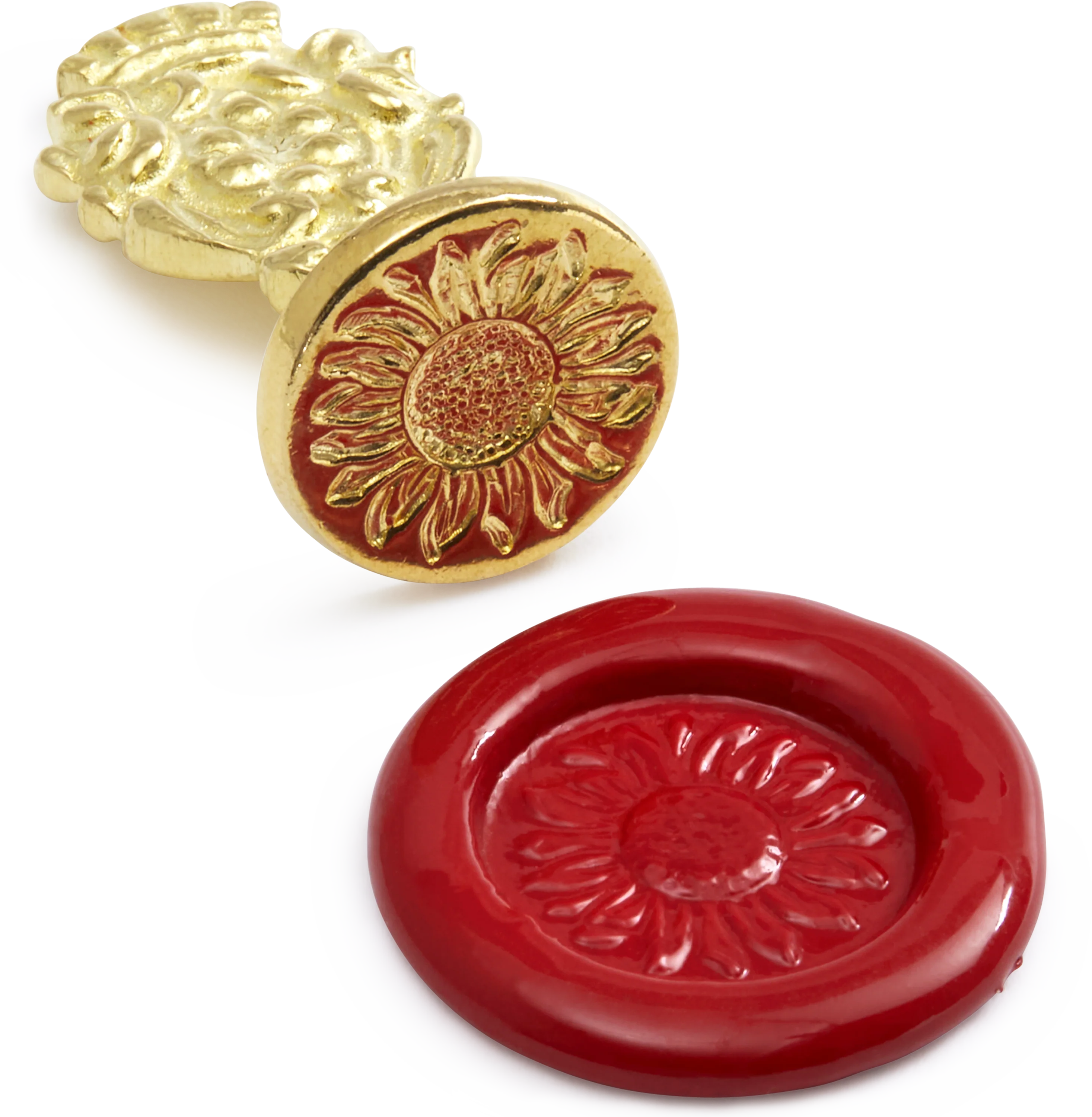 Brass Wax Seal, Sunflower