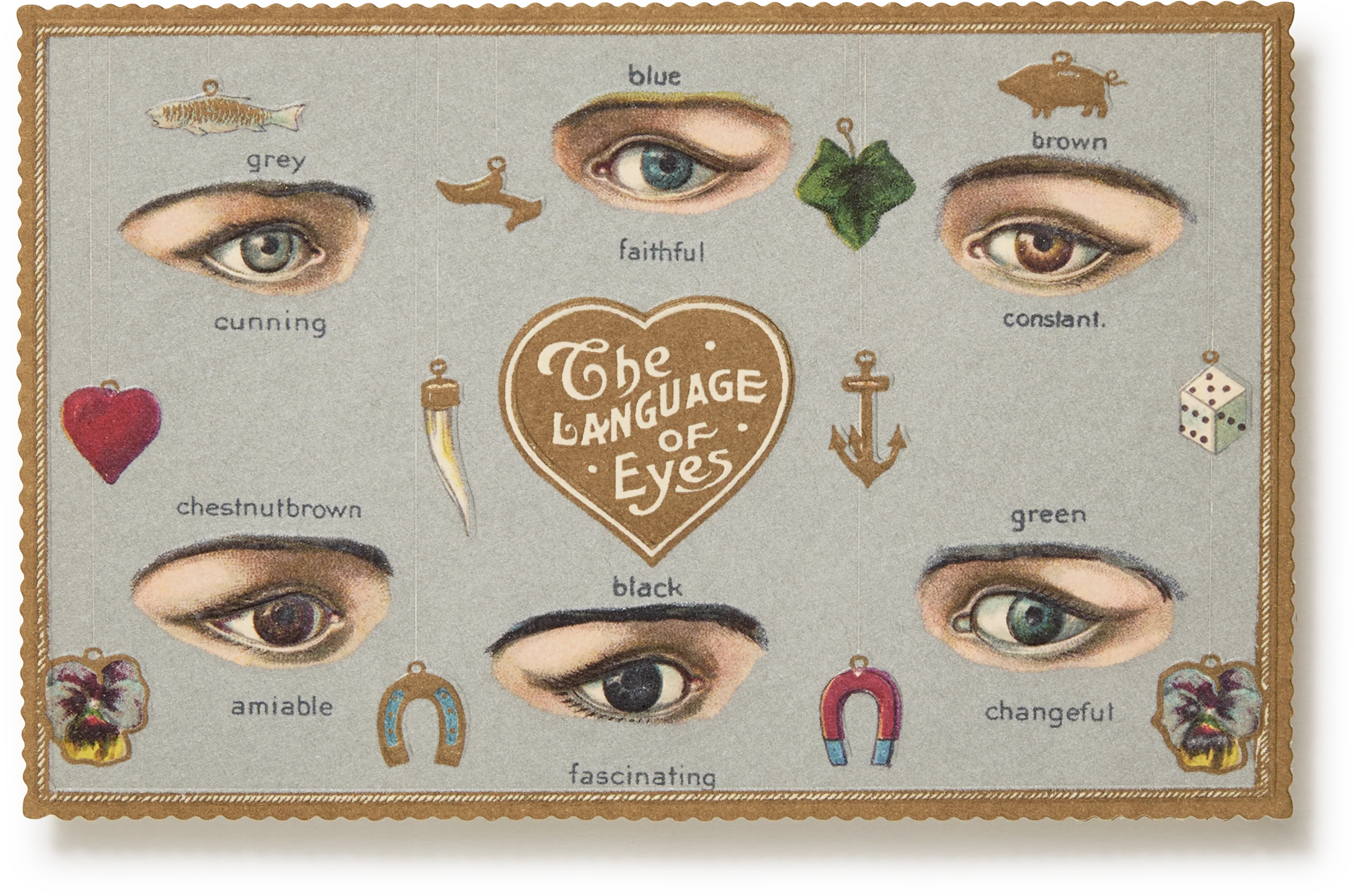 Choosing Keeping Embossed Nostalgic Postcard, Eyes