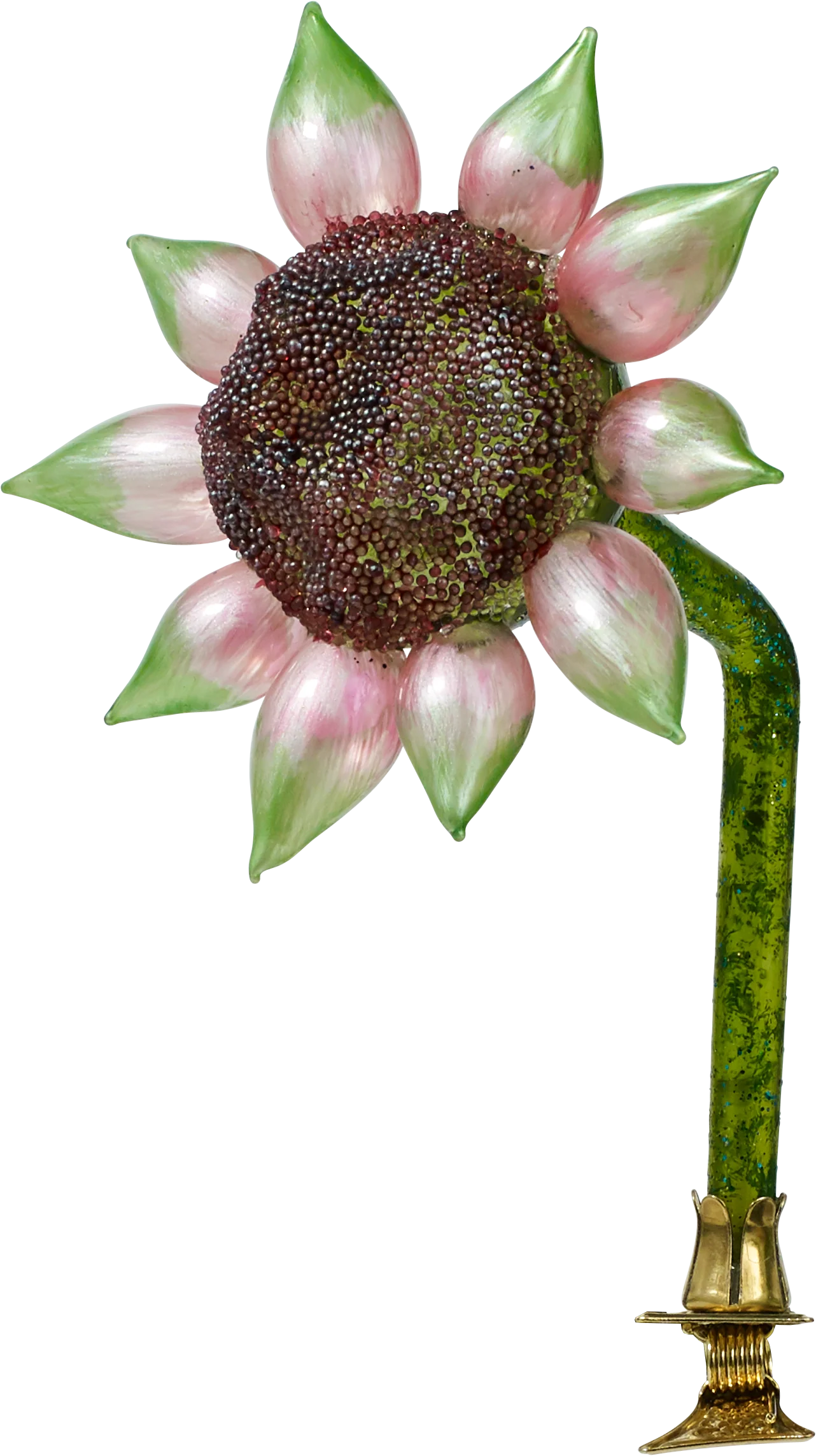 Large Purple Flower on a Clip Glass Ornament