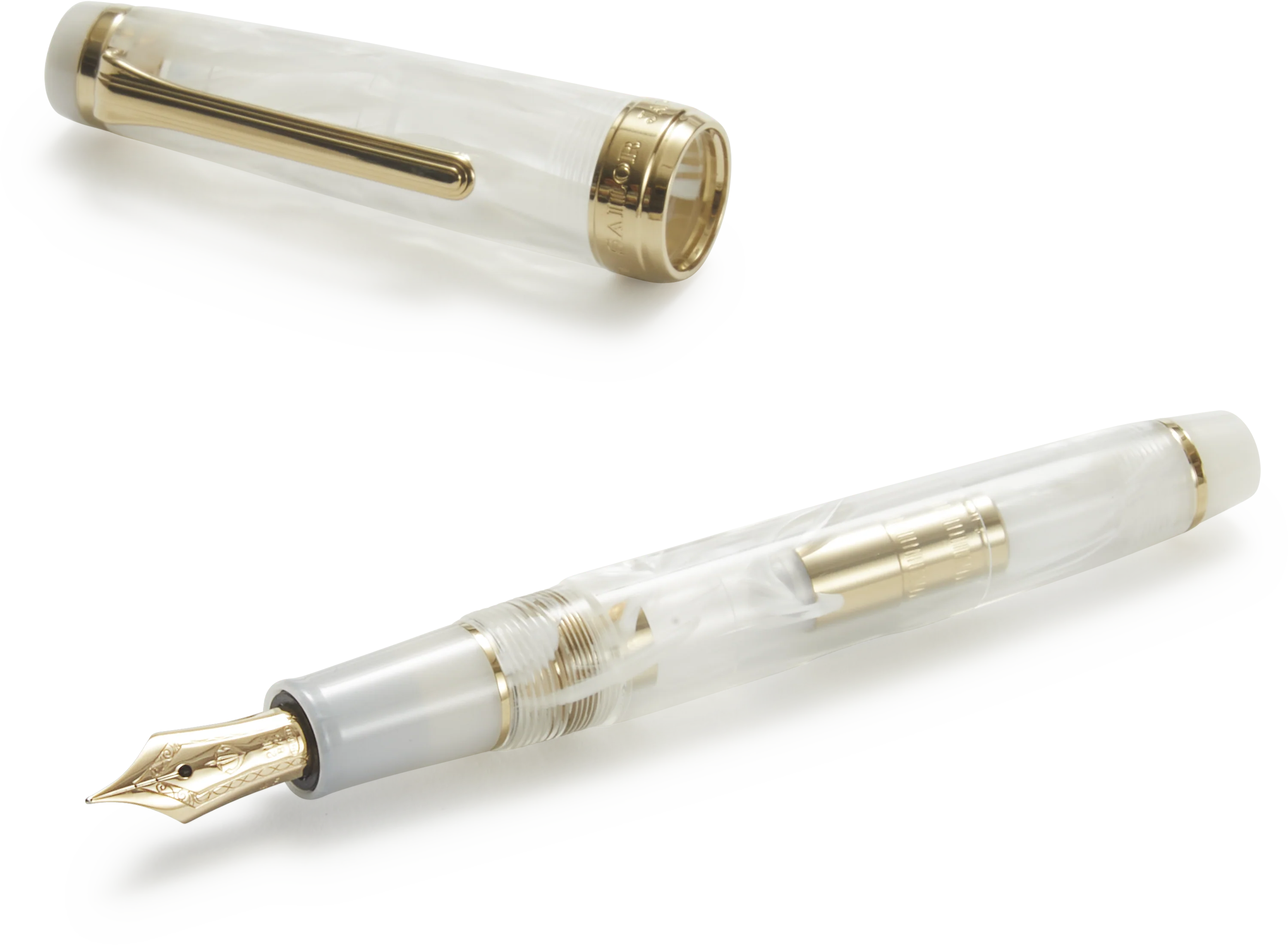 Pearl White Marbled Sailor Fountain Pen