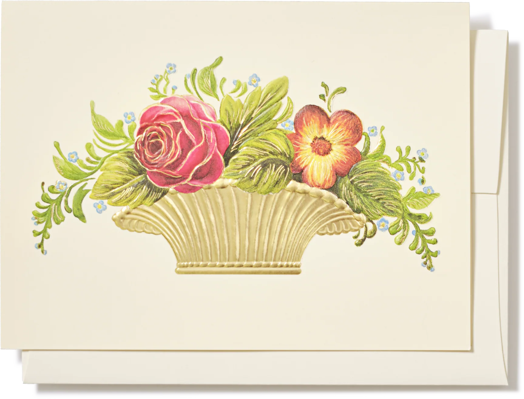 Engraved Bowl of Flowers Greeting Card