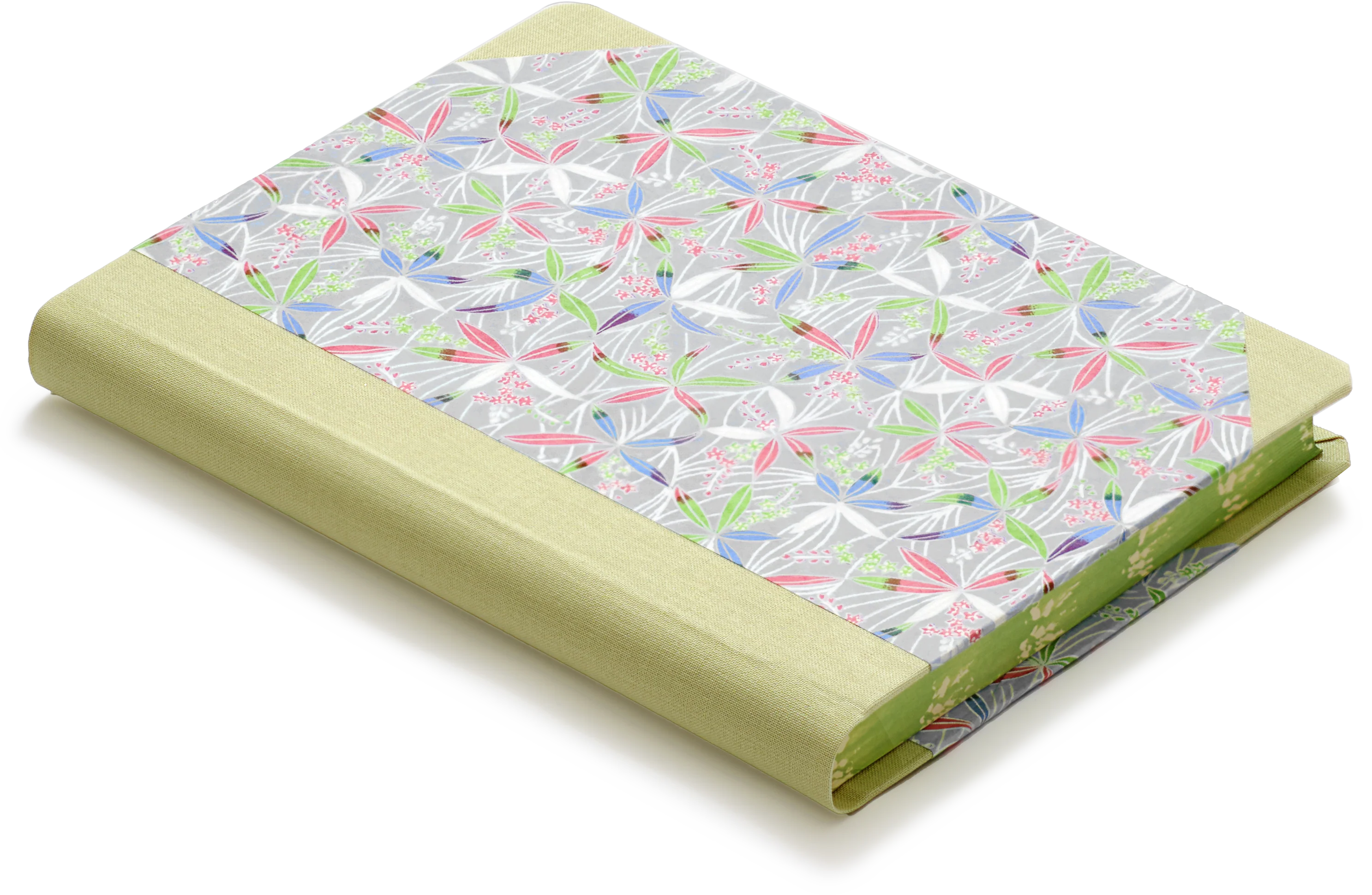 Extra-Thick "Composition Ledger" Notebook, Chiyogami Notebook, Starflower Grey