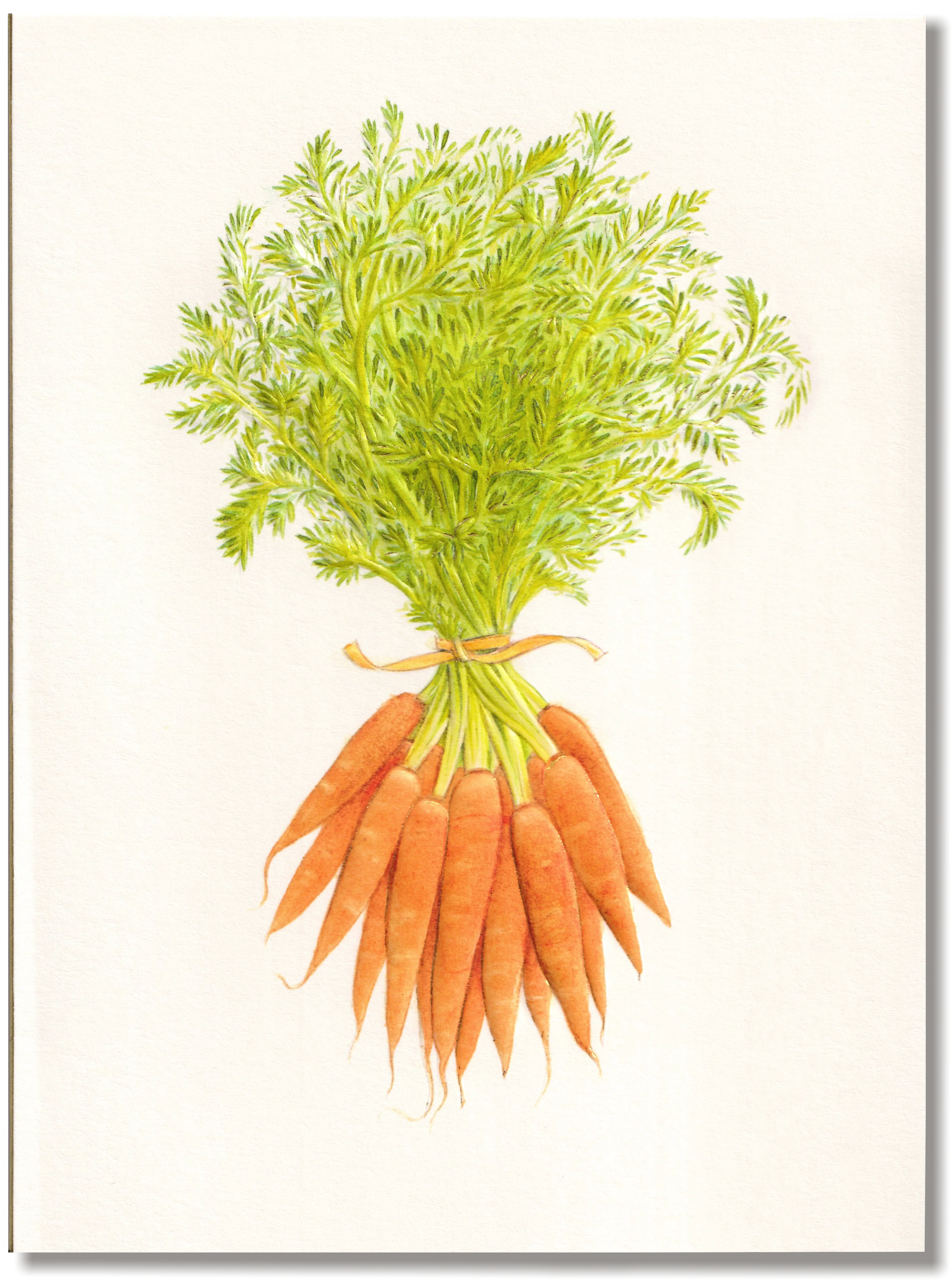 Foiled and Engraved Easter Carrot Bunch Greeting Card