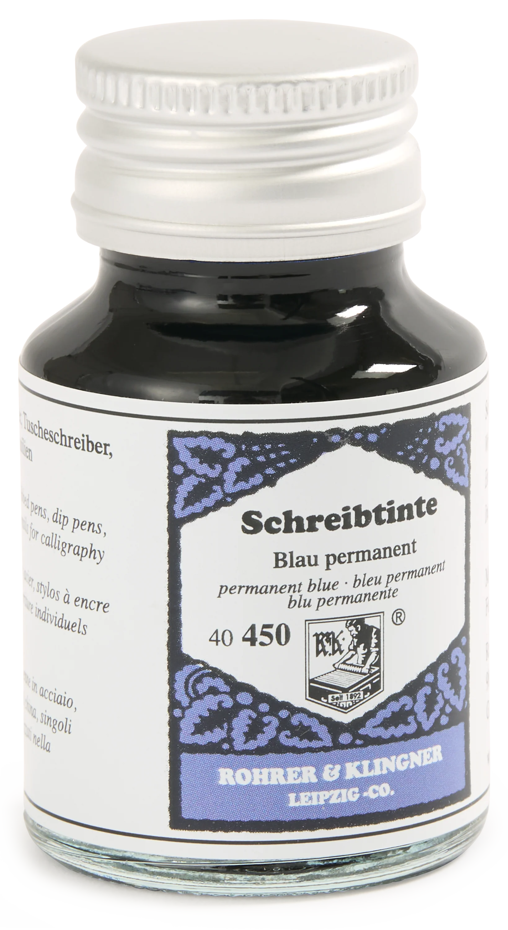 German Blau Permanent Fountain Pen Ink Bottle, 50ml