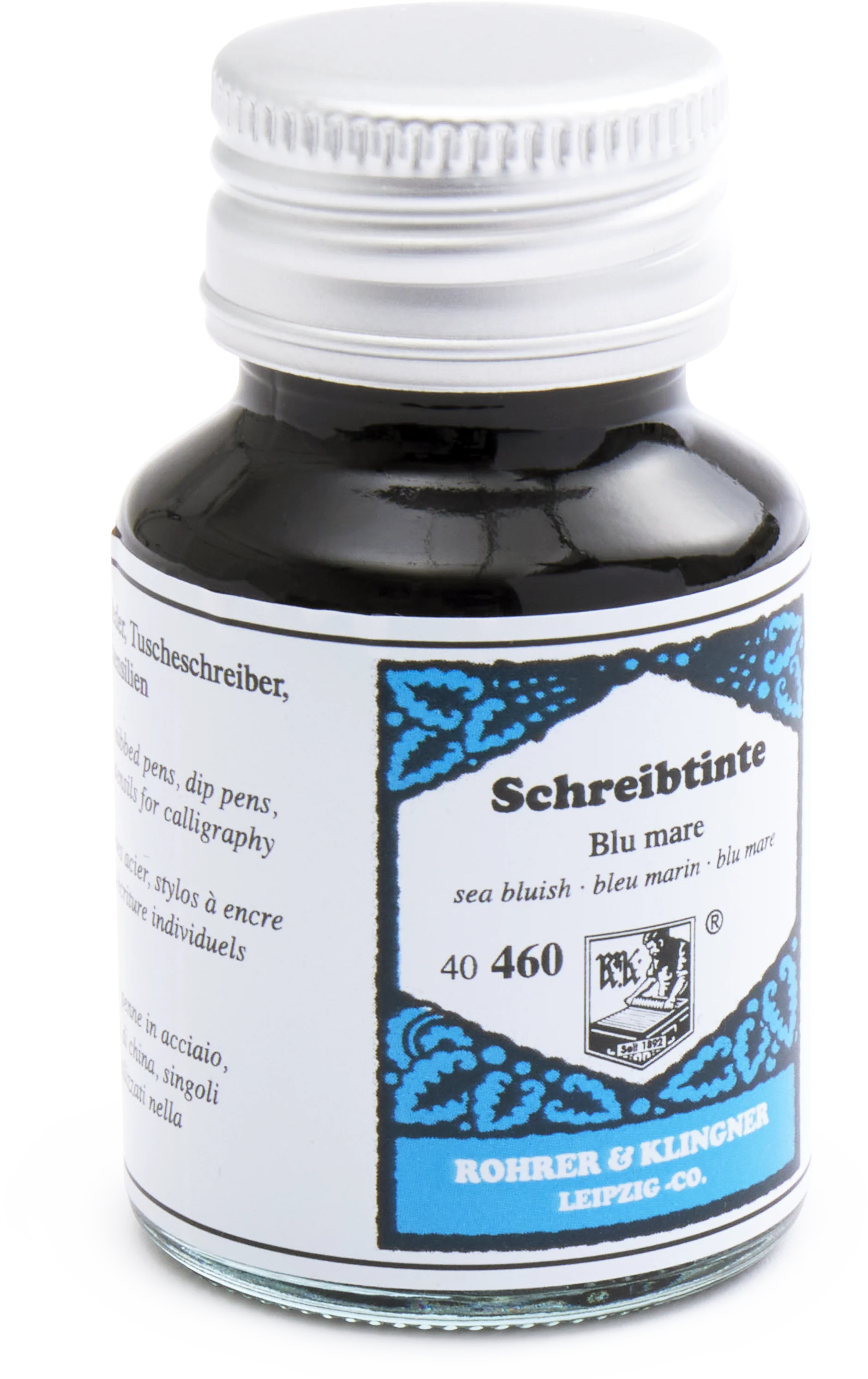 German Blue Mare Fountain Pen Ink Bottle, 50ml
