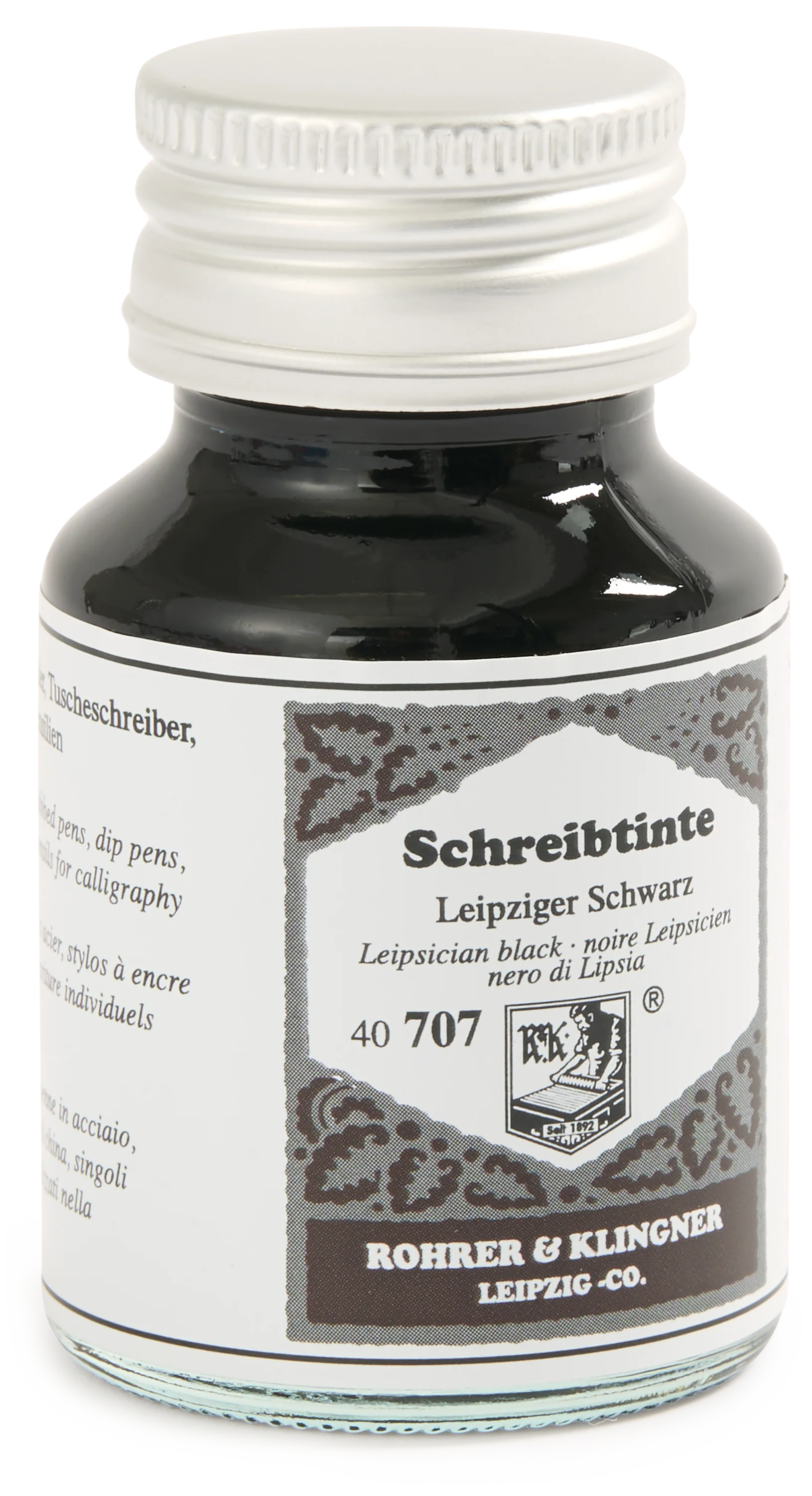 German Leipziger Schwarz Fountain Pen Ink Bottle, 50ml