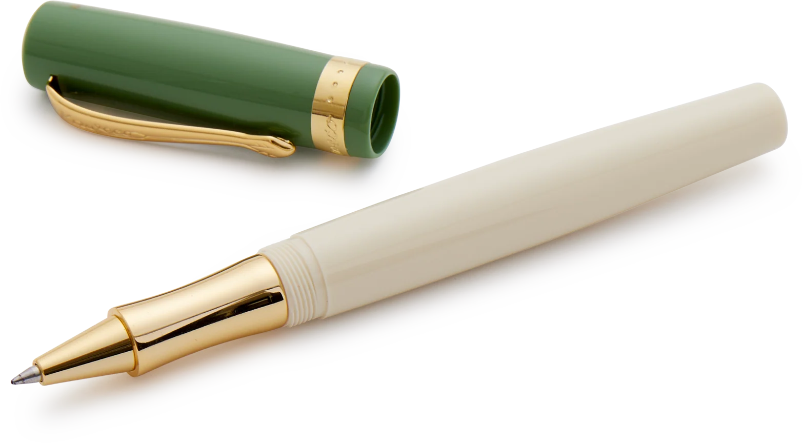 Green and Ivory Kaweco Student 60s Retro Rollerball Pen