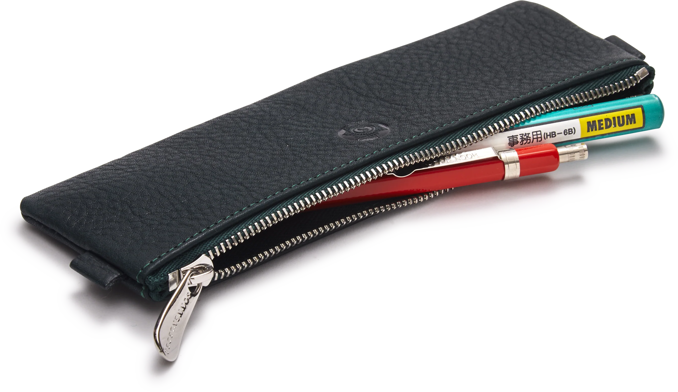 Green Small Leather Pencil Case