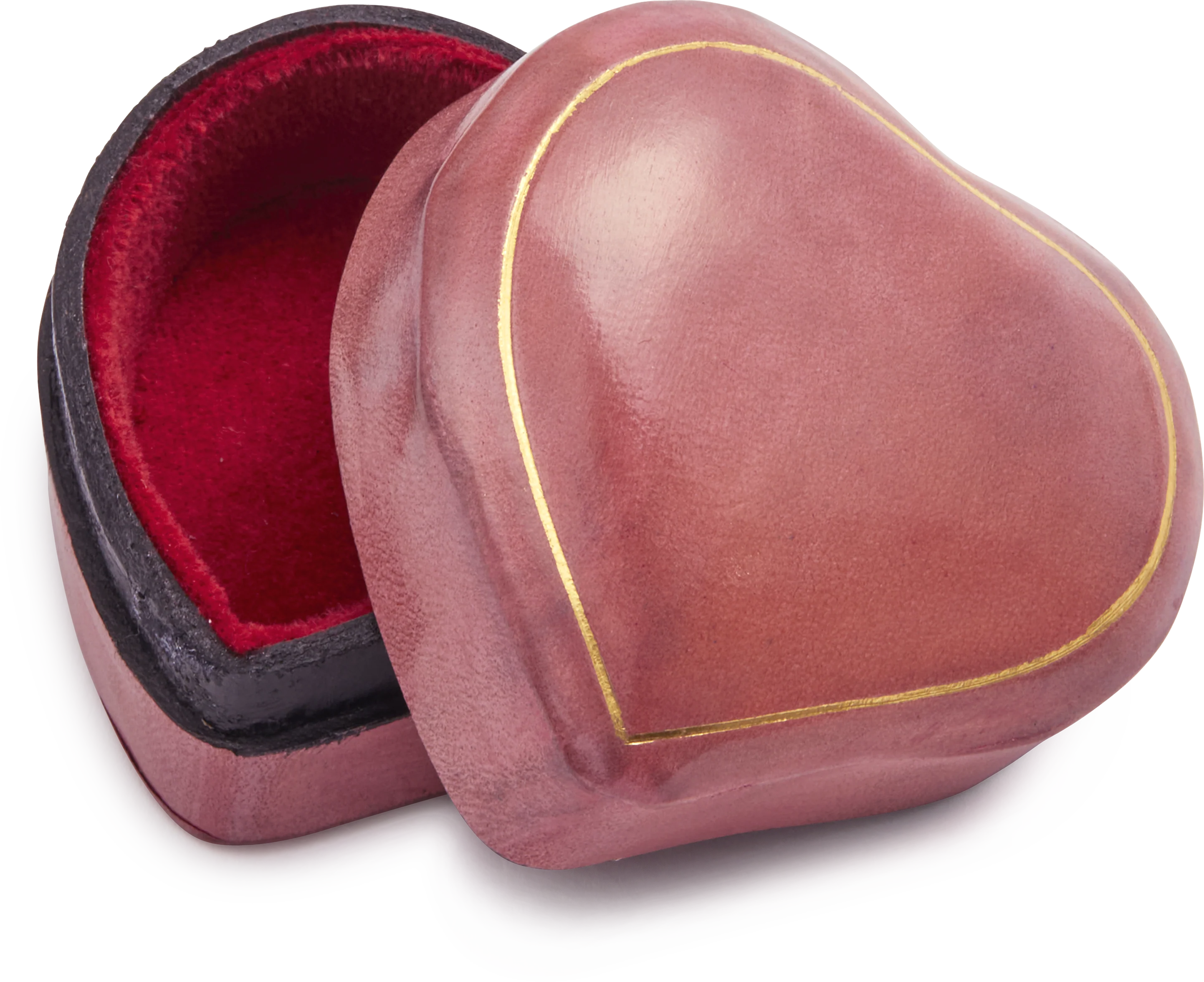 Heart Shaped Moulded Leather Box, Small Pink - Image 2