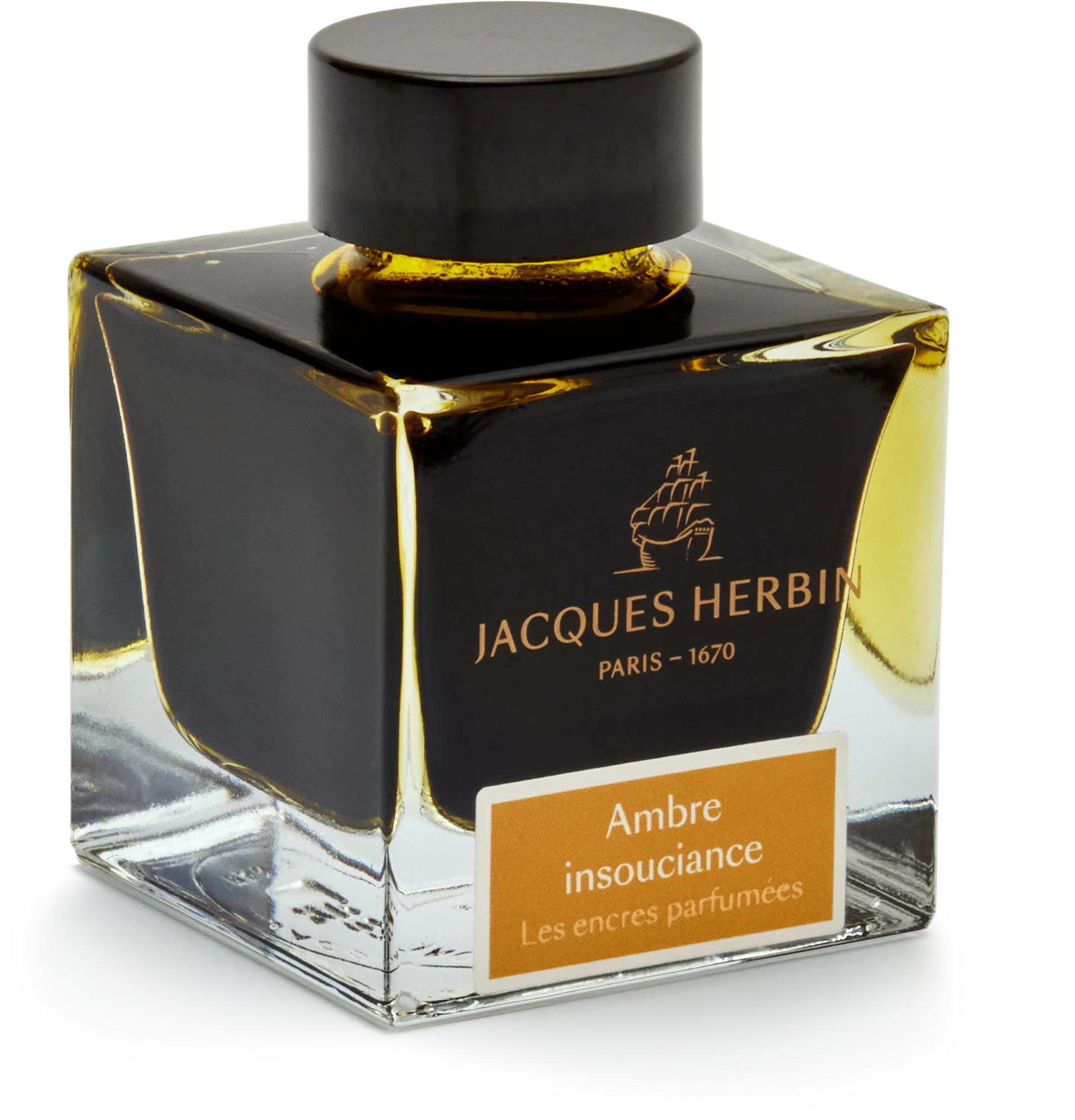Herbin Fragranced Ambre Insouciance Fountain Pen Ink Bottle, 50ml