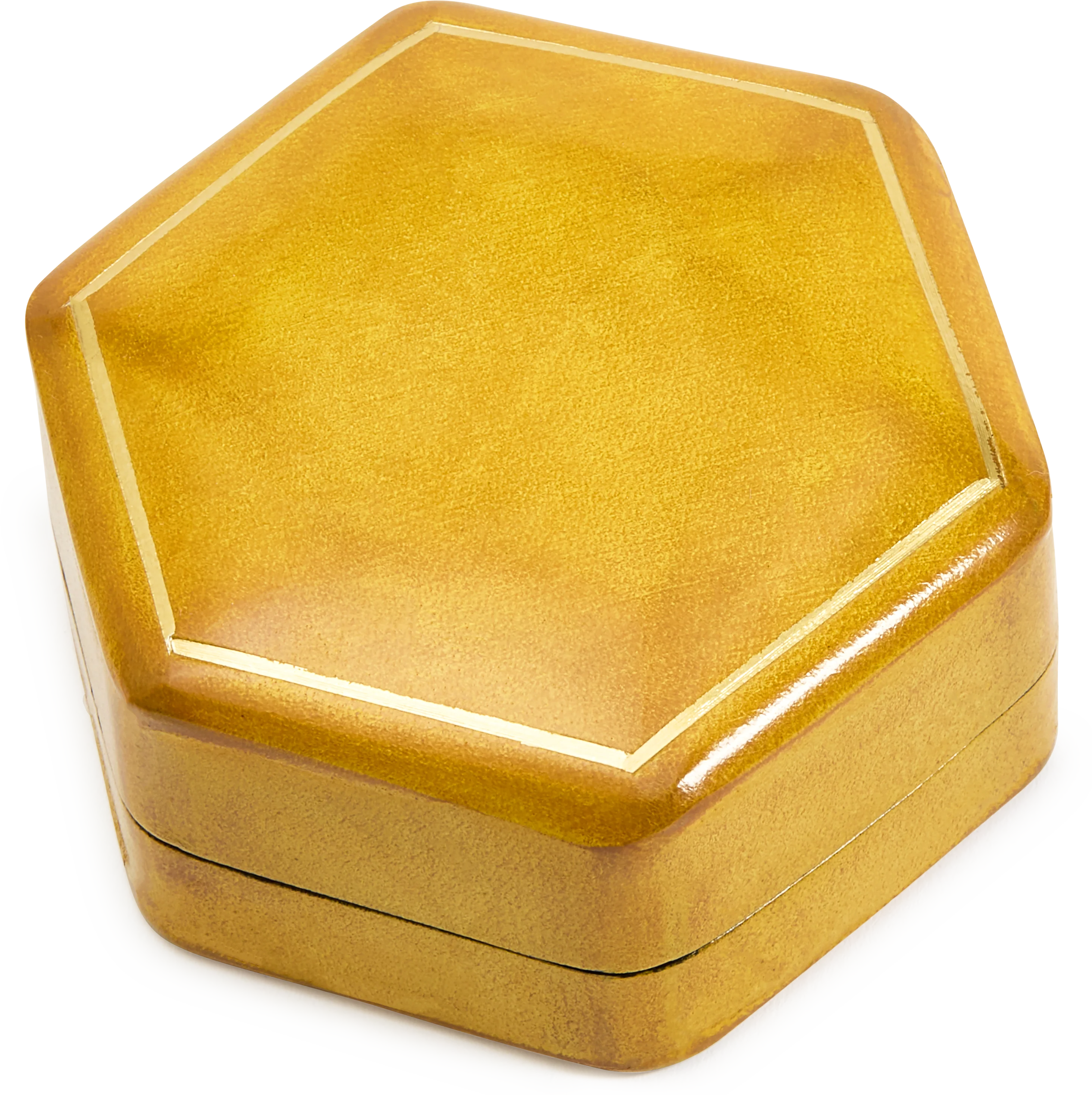 Hexagonal Moulded Leather Box - Image 4