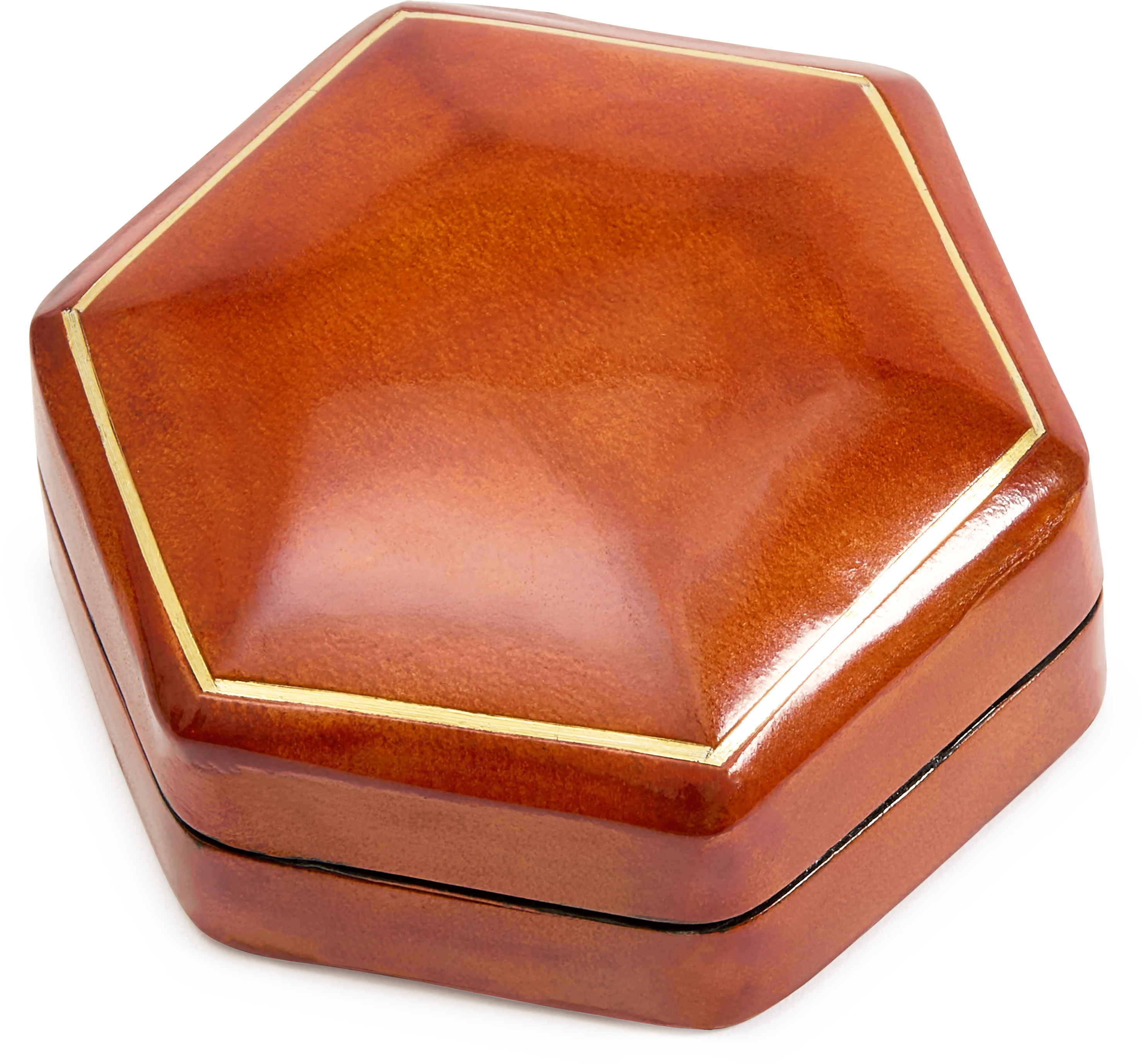Hexagonal Moulded Leather Box - Image 5