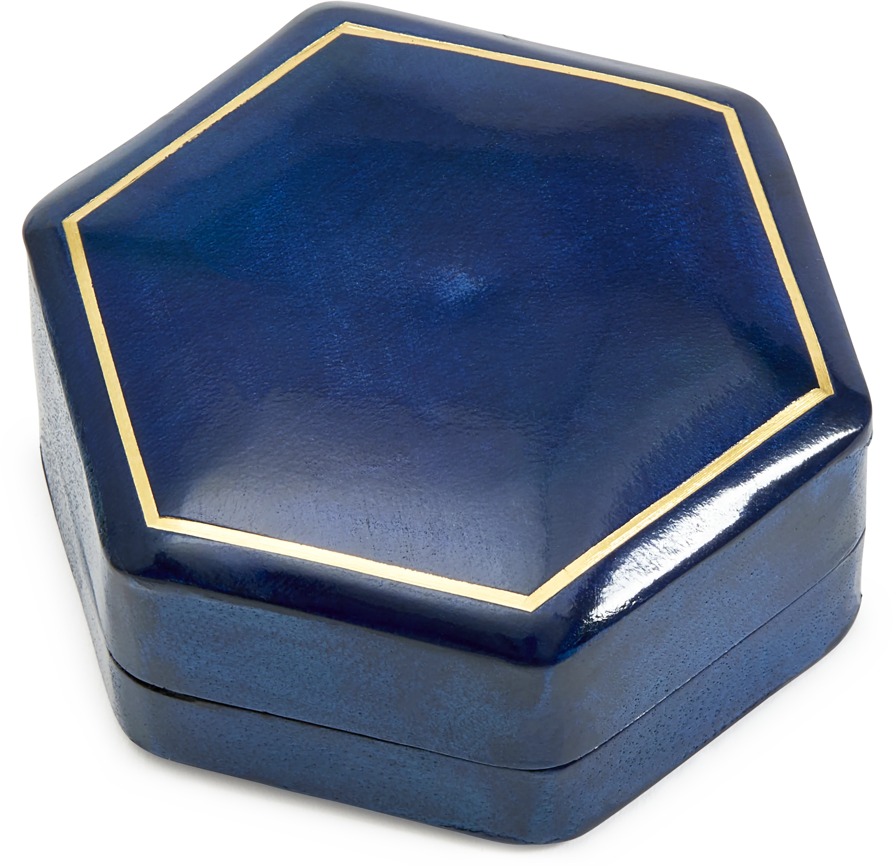 Hexagonal Moulded Leather Box - Image 6