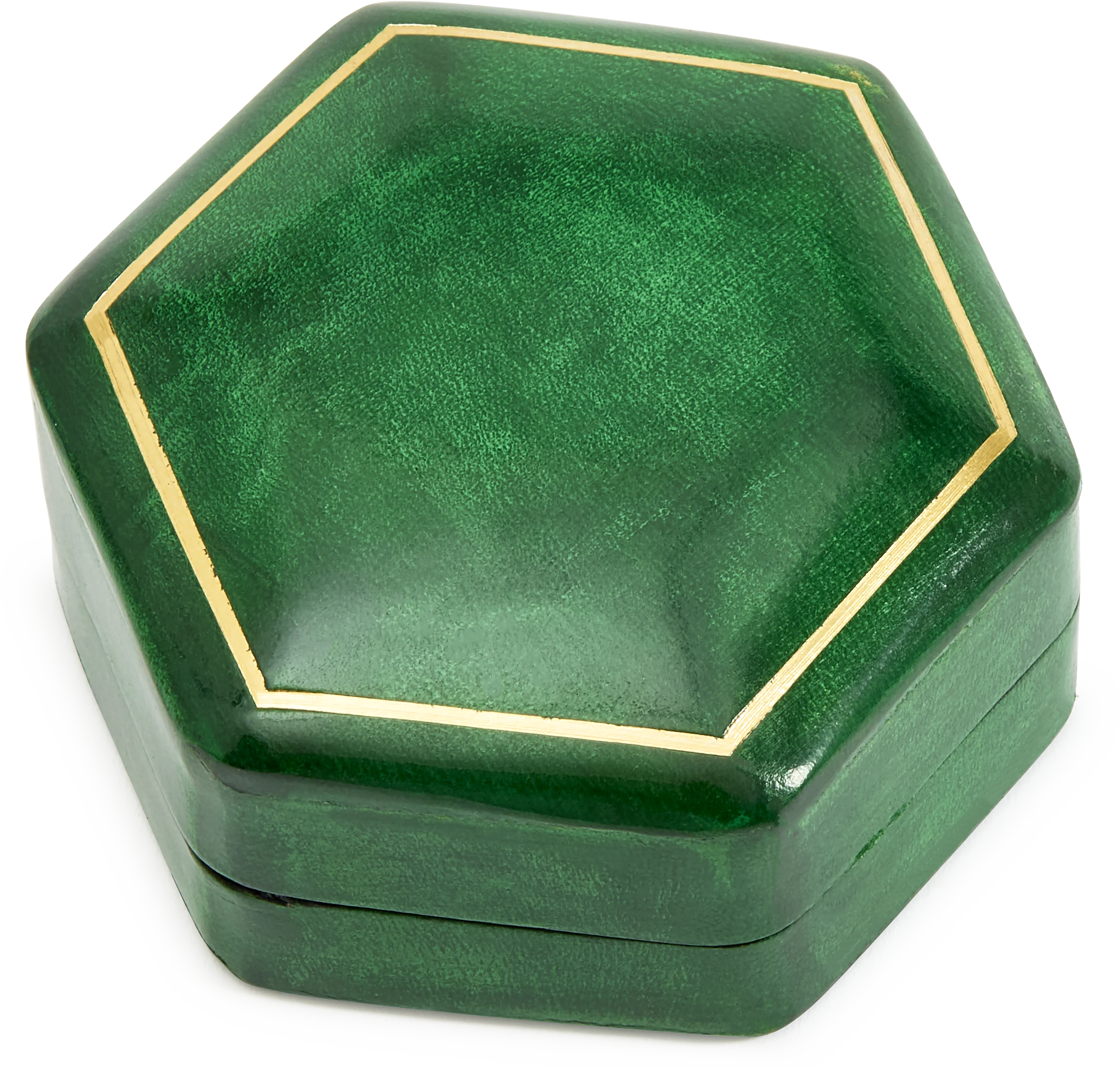 Hexagonal Moulded Leather Box - Image 7
