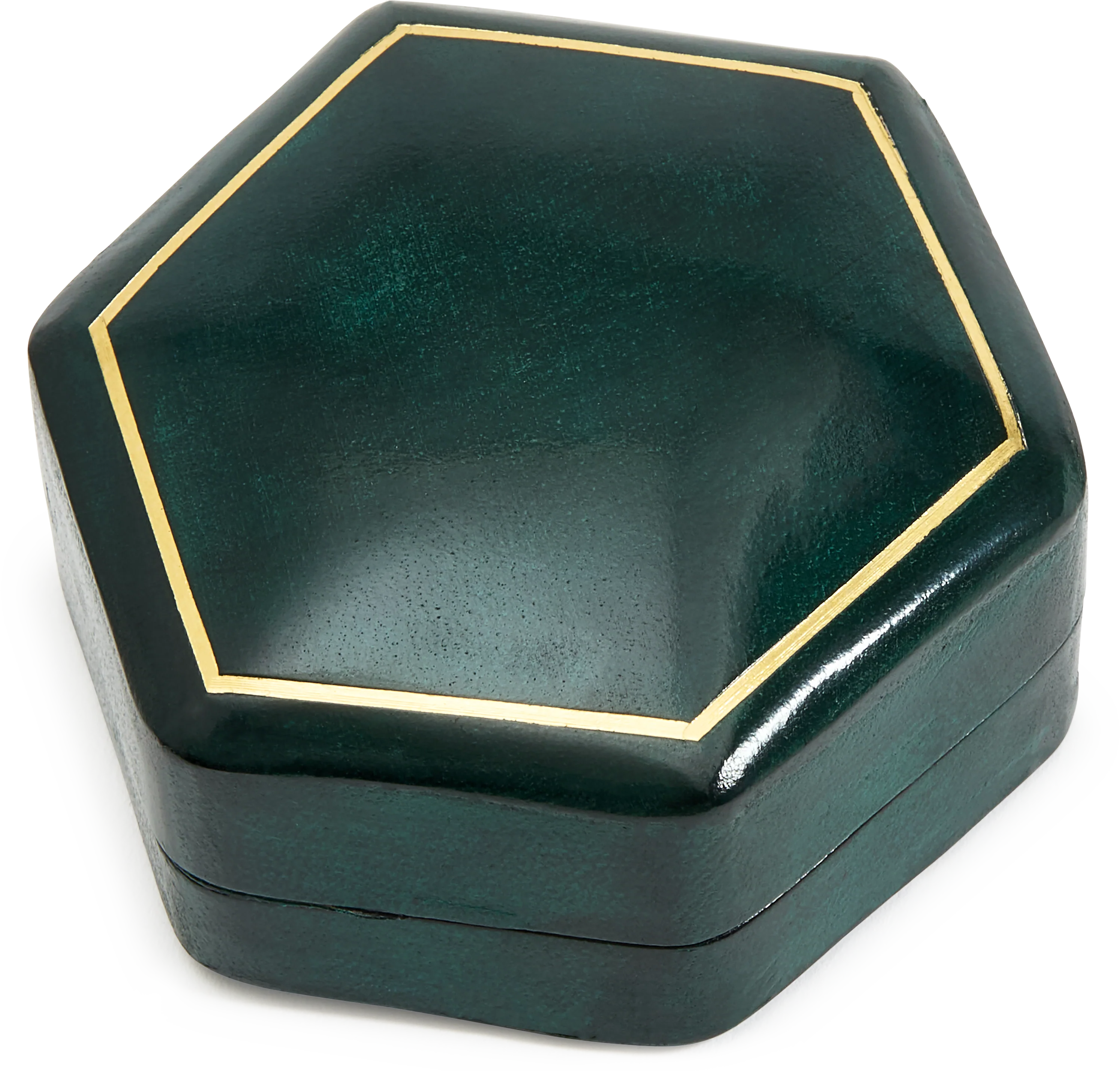 Hexagonal Moulded Leather Box - Image 8