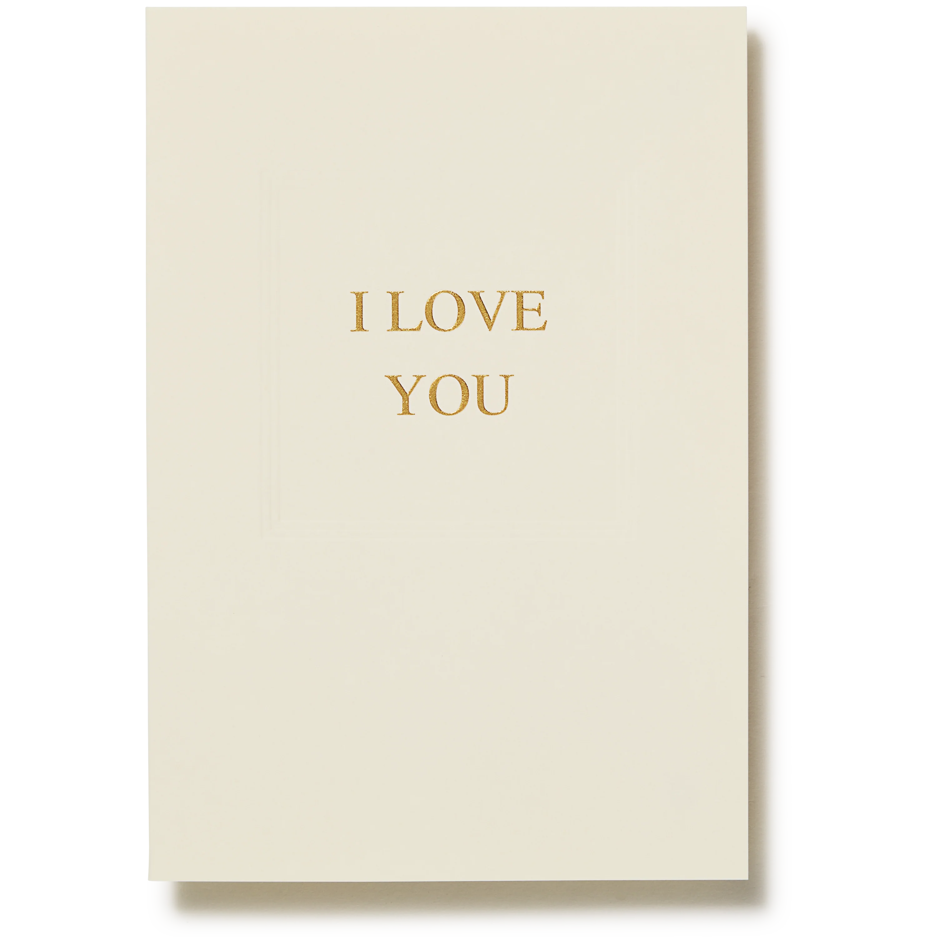 "I Love You" Gold Engraved Greeting Card
