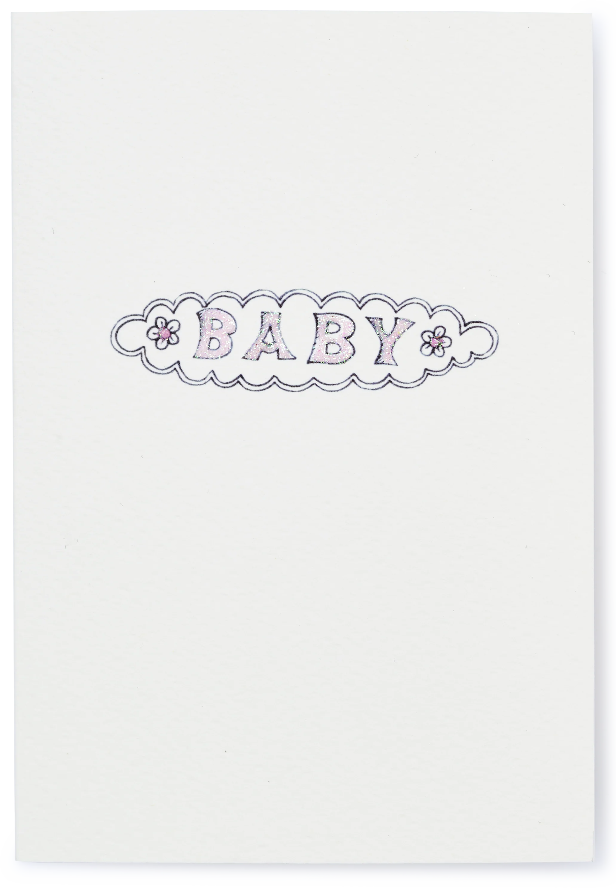 Illustrated Pink Baby Greeting Card