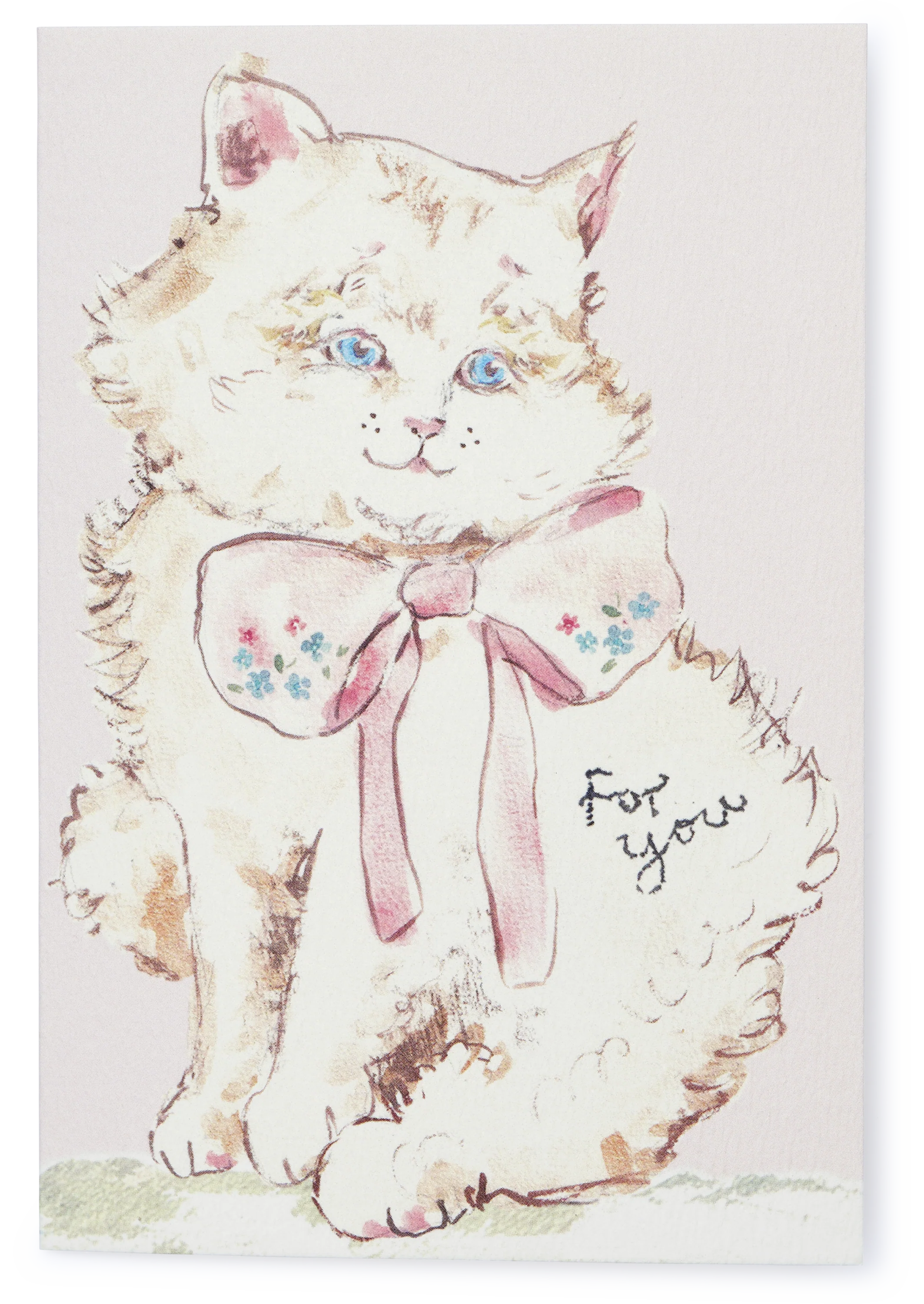 Illustrated Watercolour Greeting Card, For You Kitty
