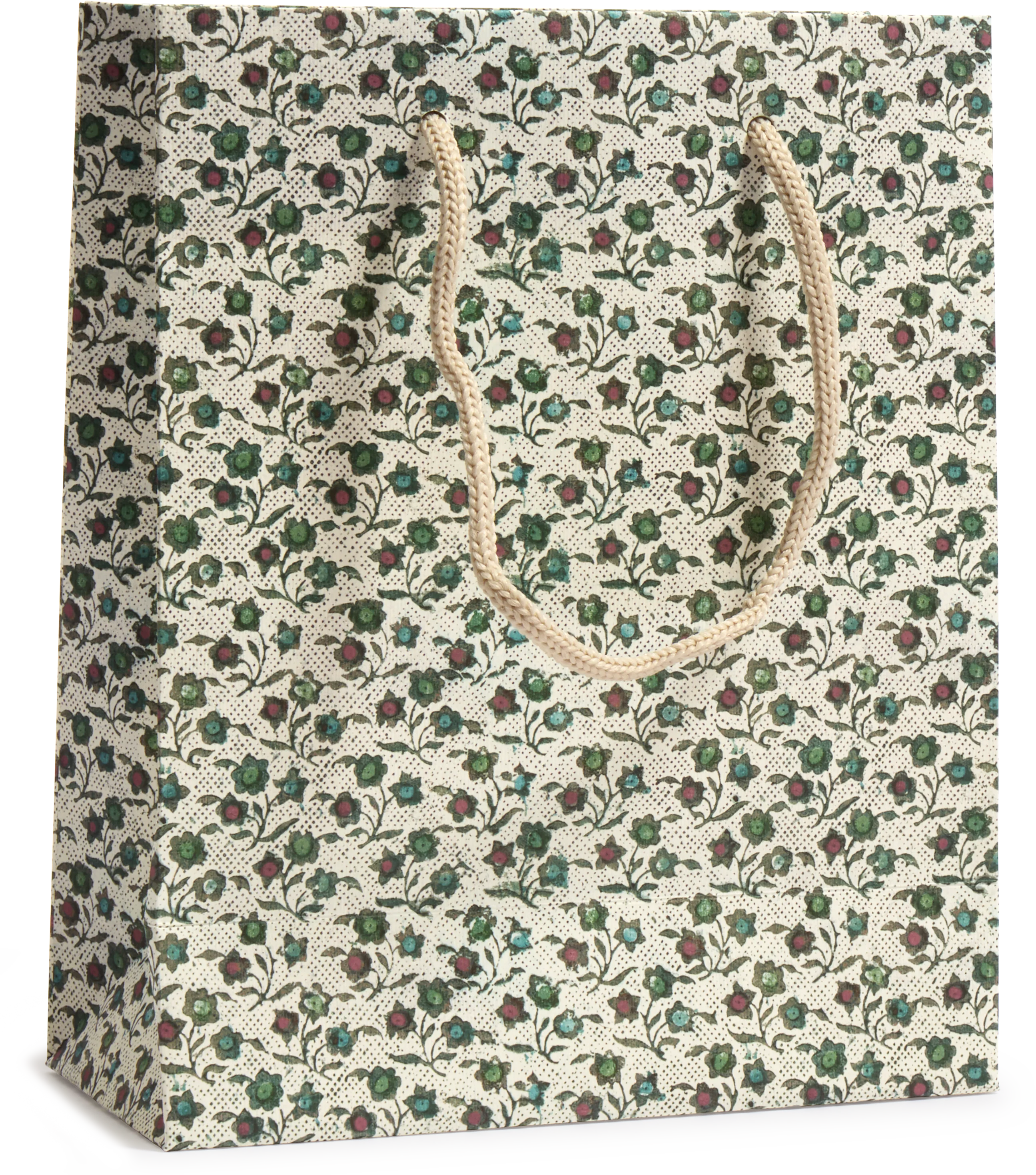 Small Italian Decorative Gift Bag, Remondini Green Posy