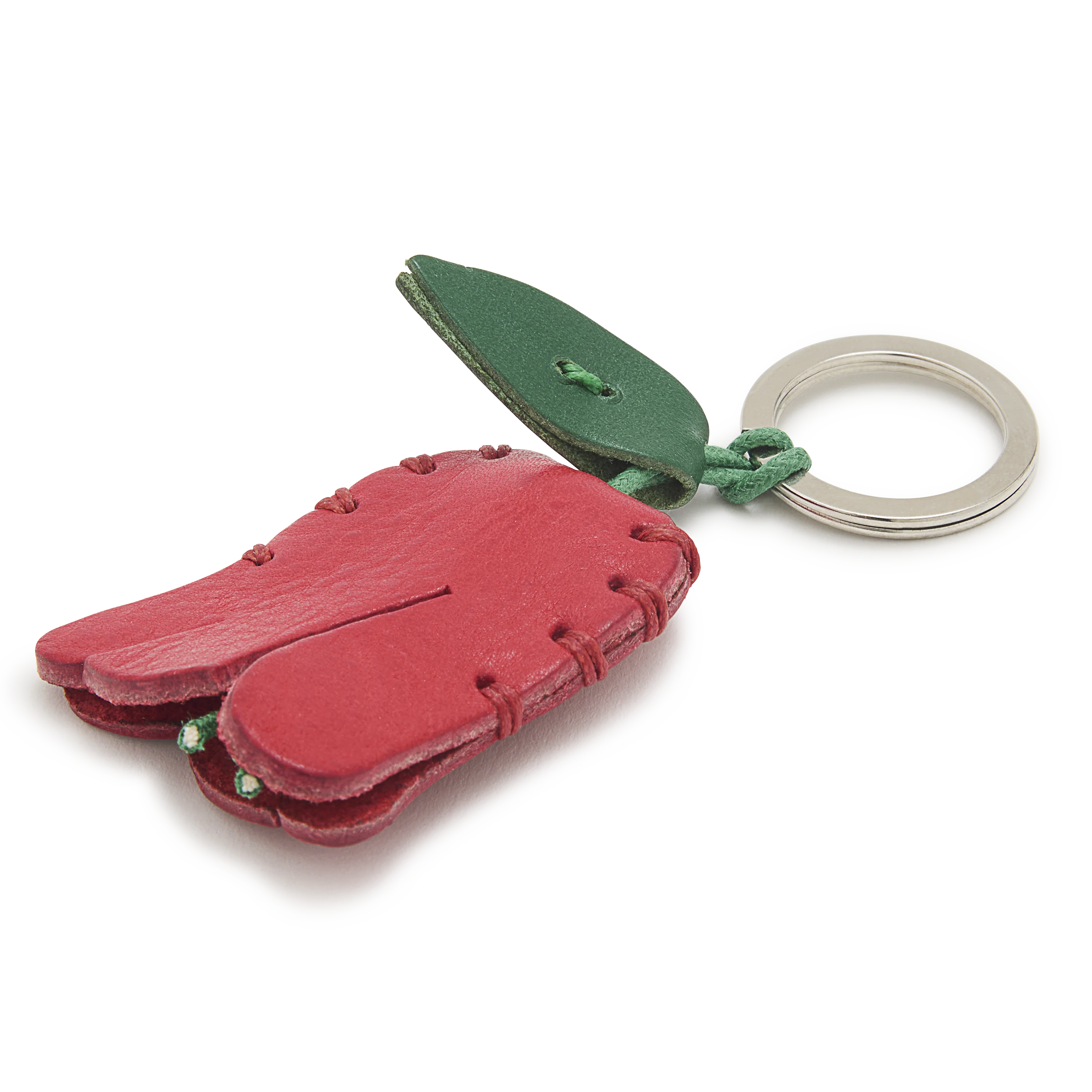 Italian Leather Keyring, Tulip
