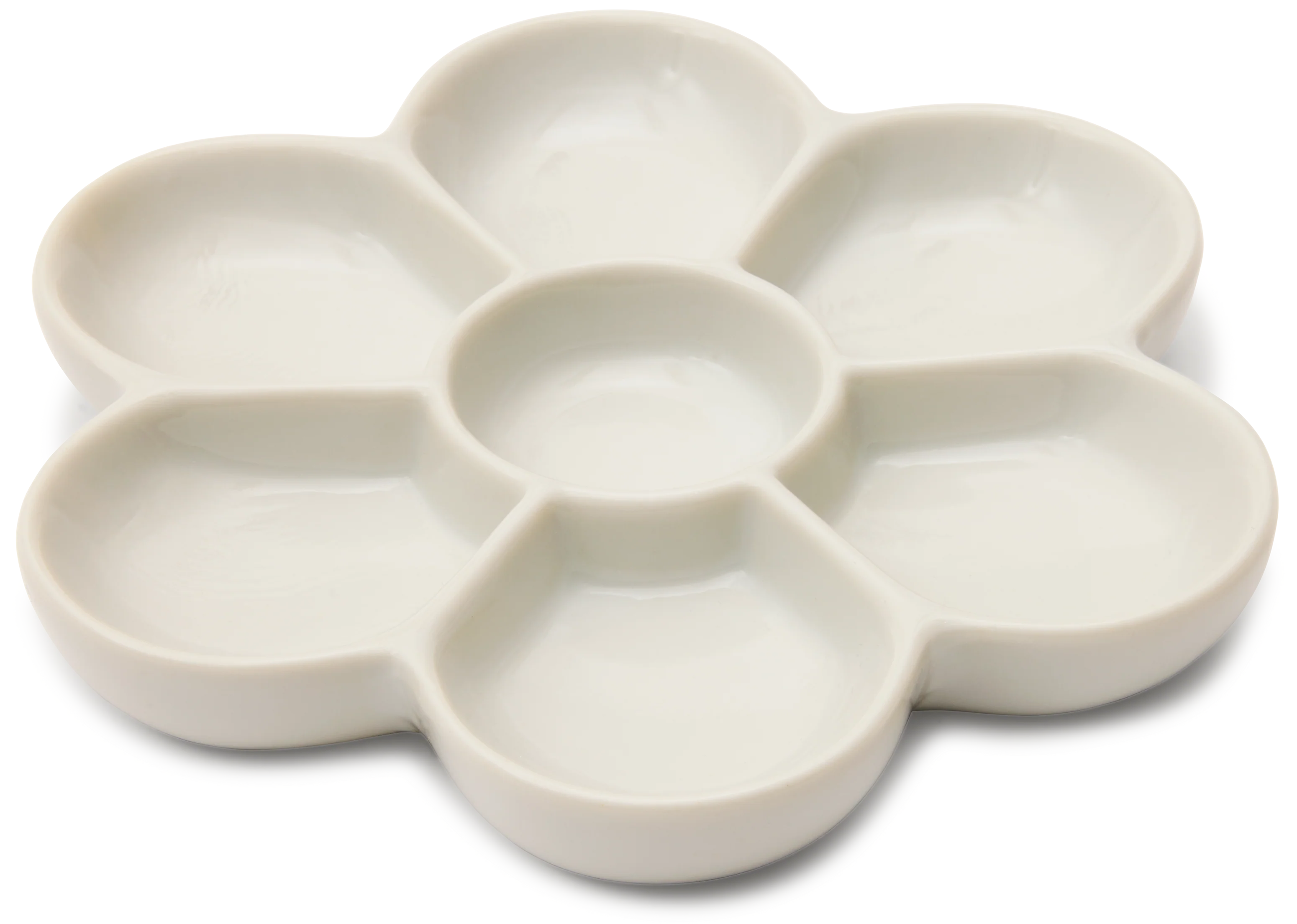 Japanese Daisy Shaped Bone China Ceramic Palette, Umezara