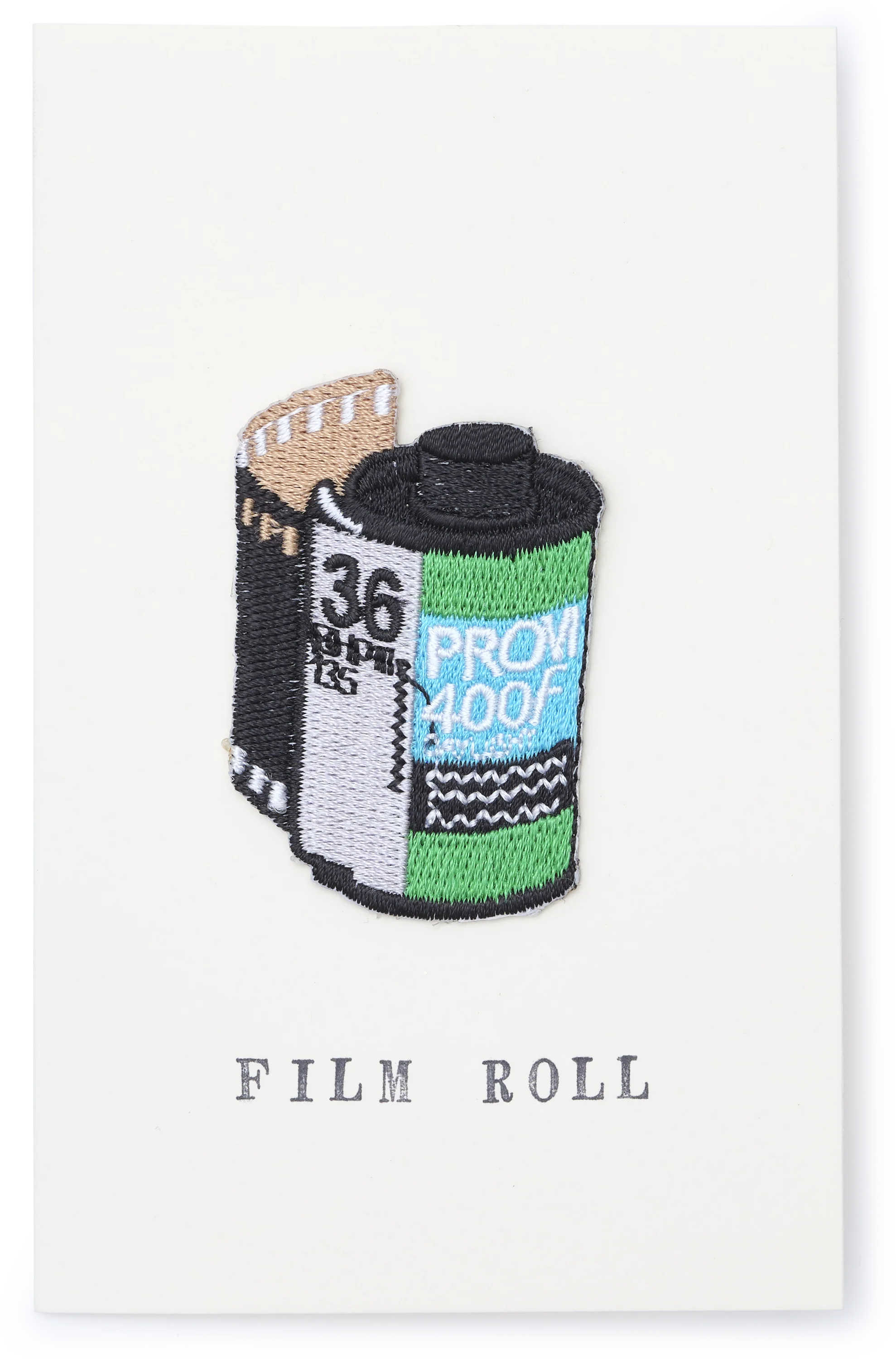 Japanese Embroidered Patch Greeting Card, Film Roll