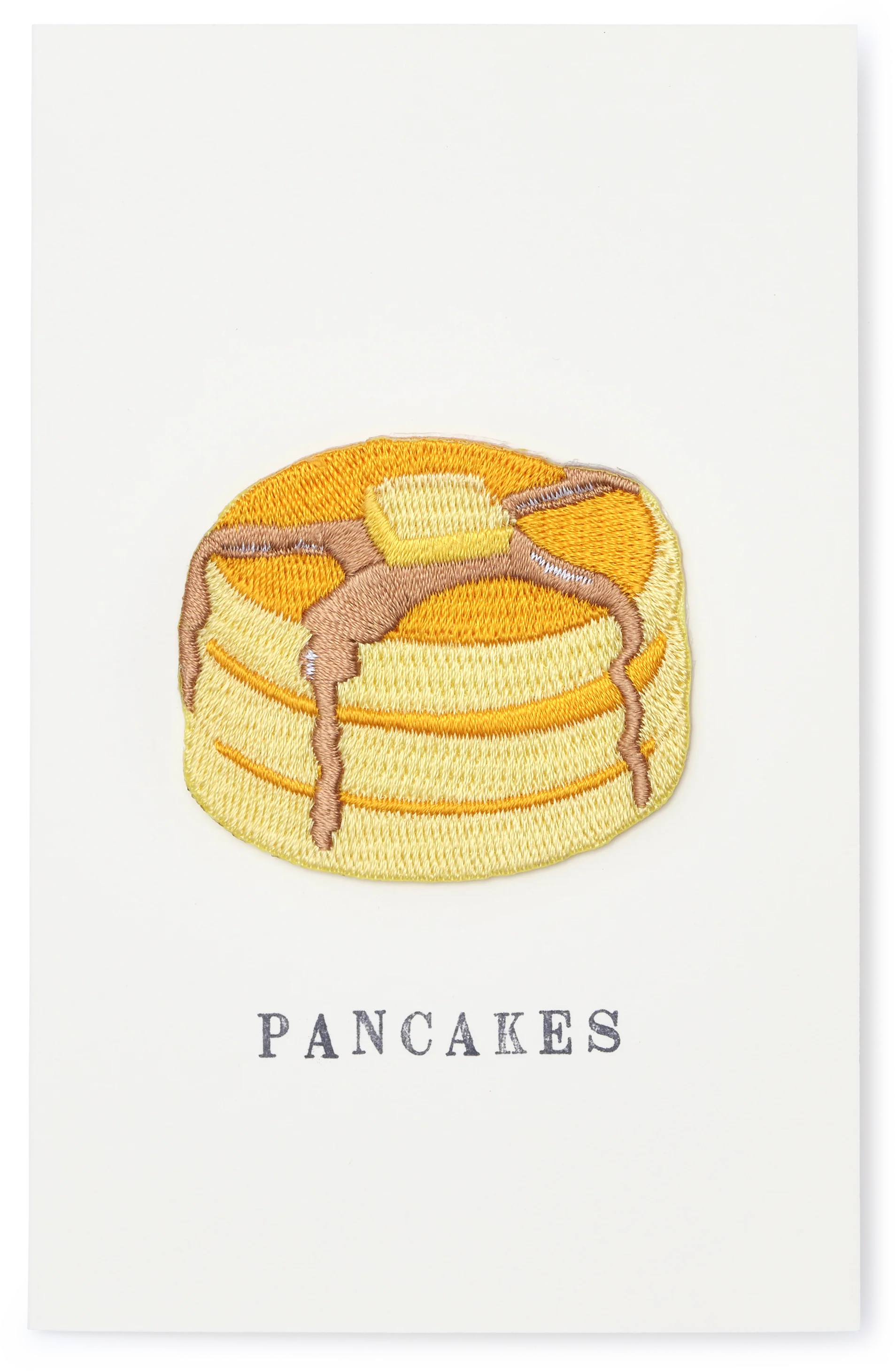 Japanese Embroidered Patch Greeting Card, Fluffy Pancakes