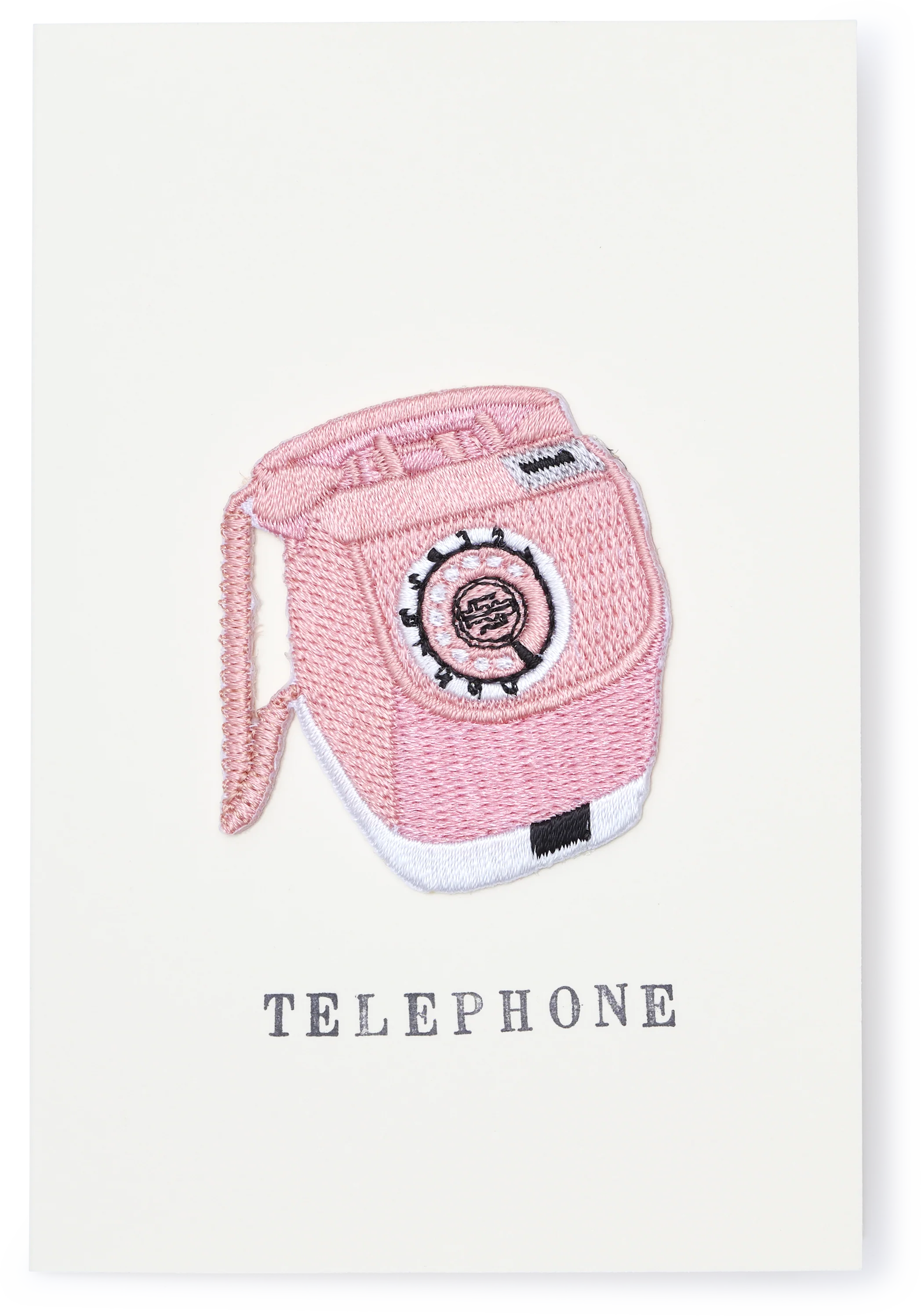 Japanese Embroidered Patch Greeting Card, Telephone