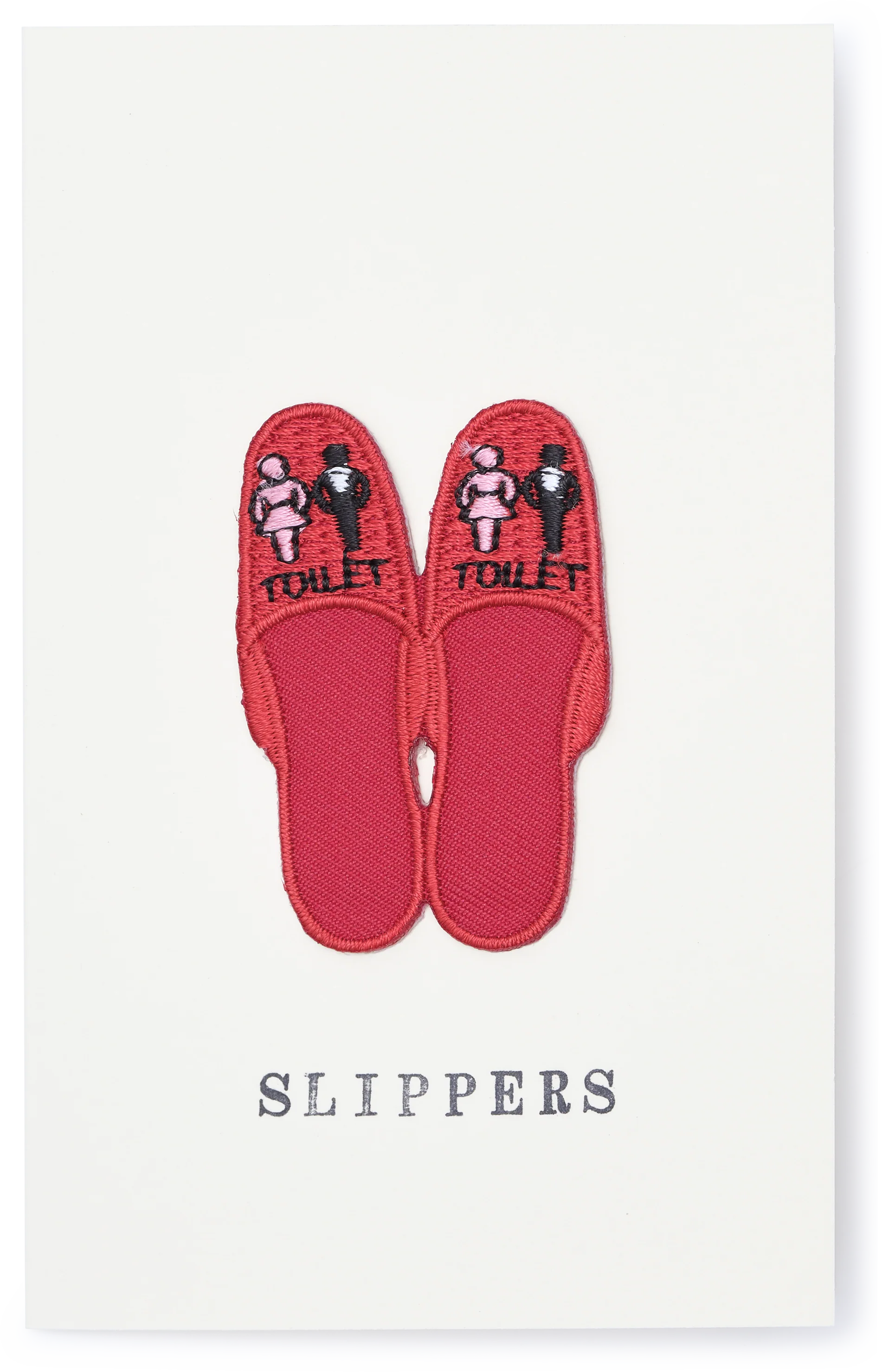 Japanese Embroidered Patch Greeting Card, Slippers