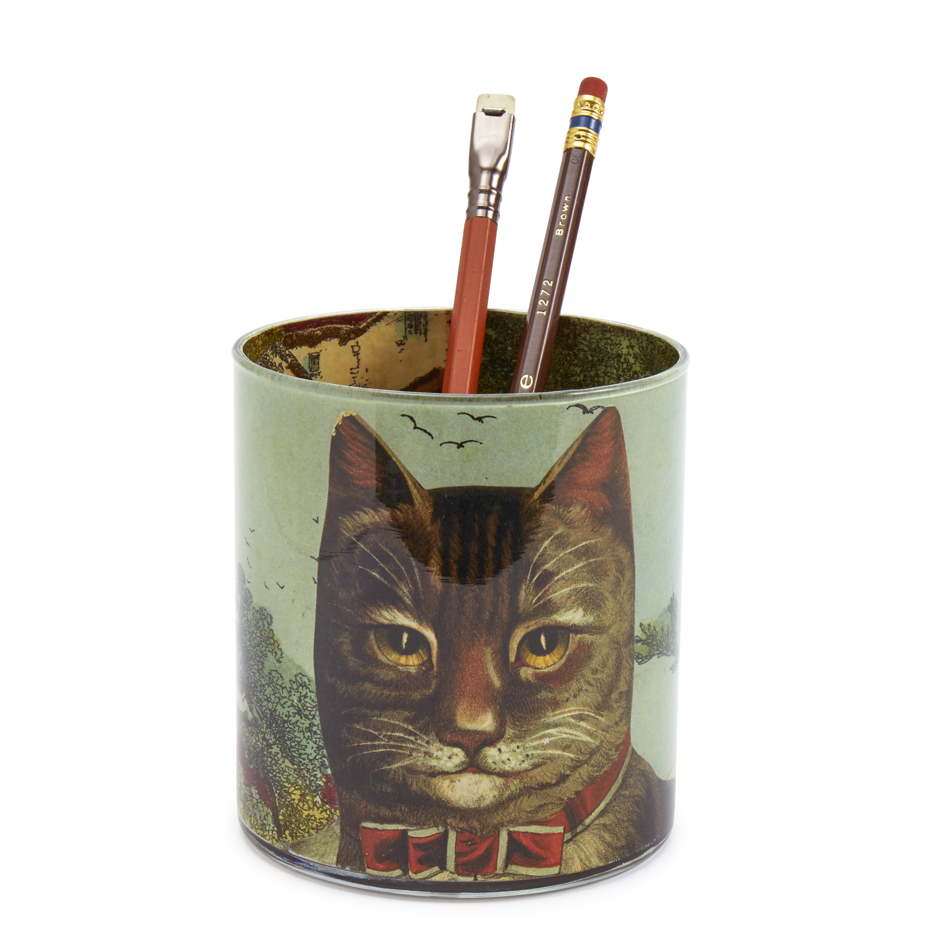 John Derian Desk Pencil Cup, Country Cat - Image 2