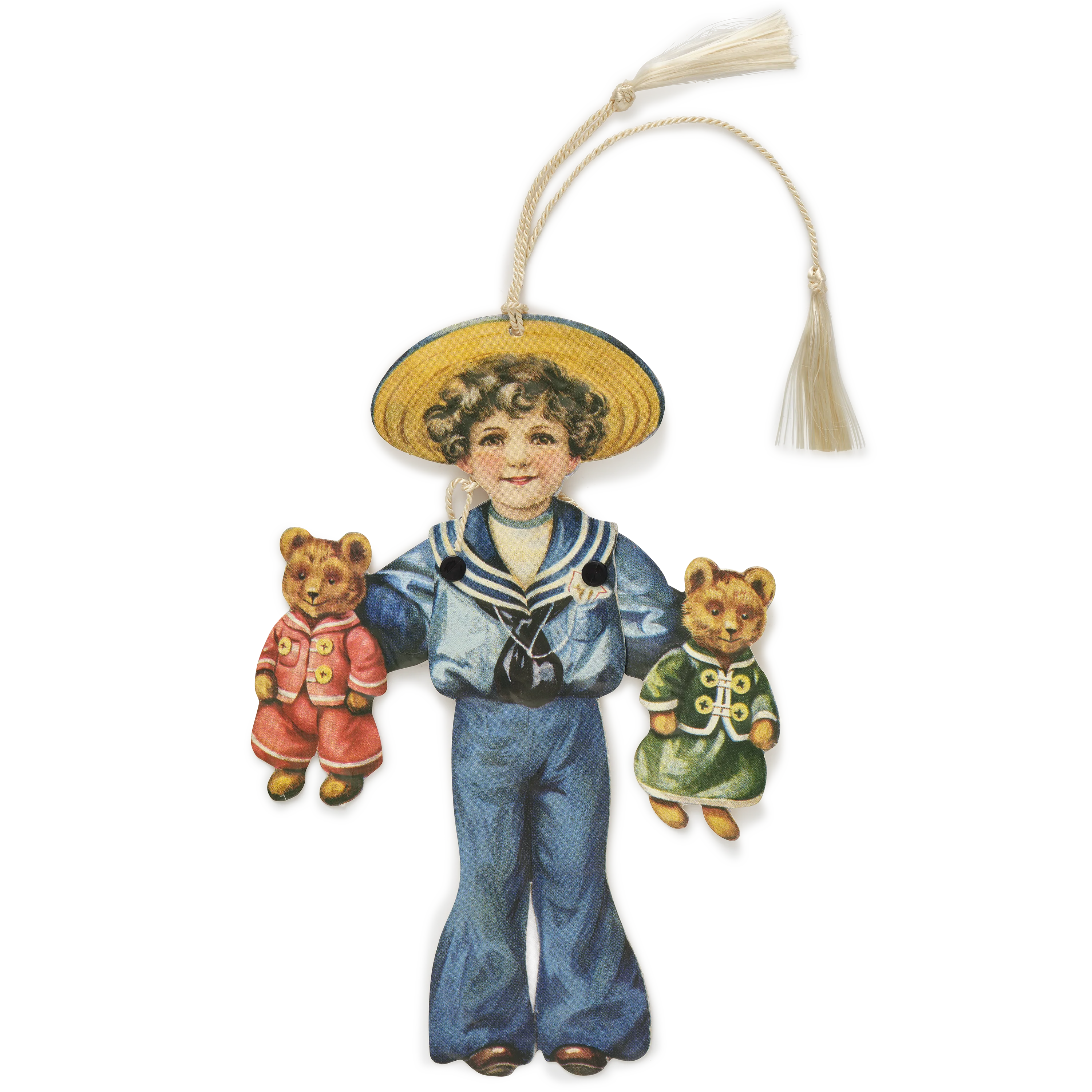 "Jumping Jack" Pull String Greeting Card, Boy with Teddy Bears