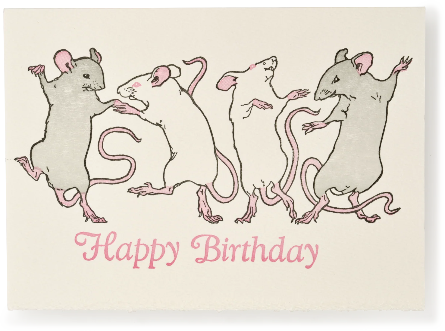 Letterpress Birthday Party Mice Greeting Card