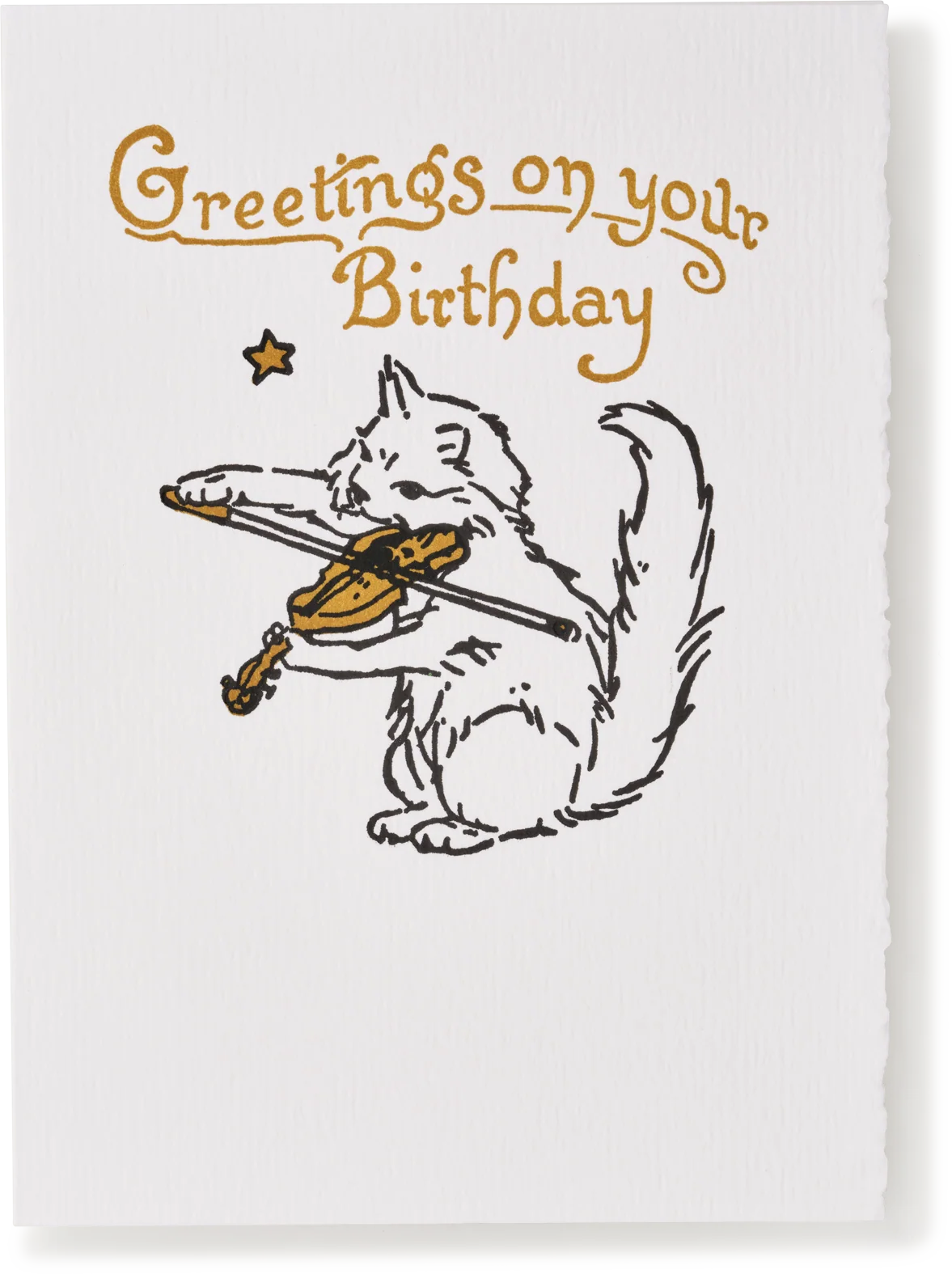 Letterpress Cat & Fiddle Birthday Greeting Card