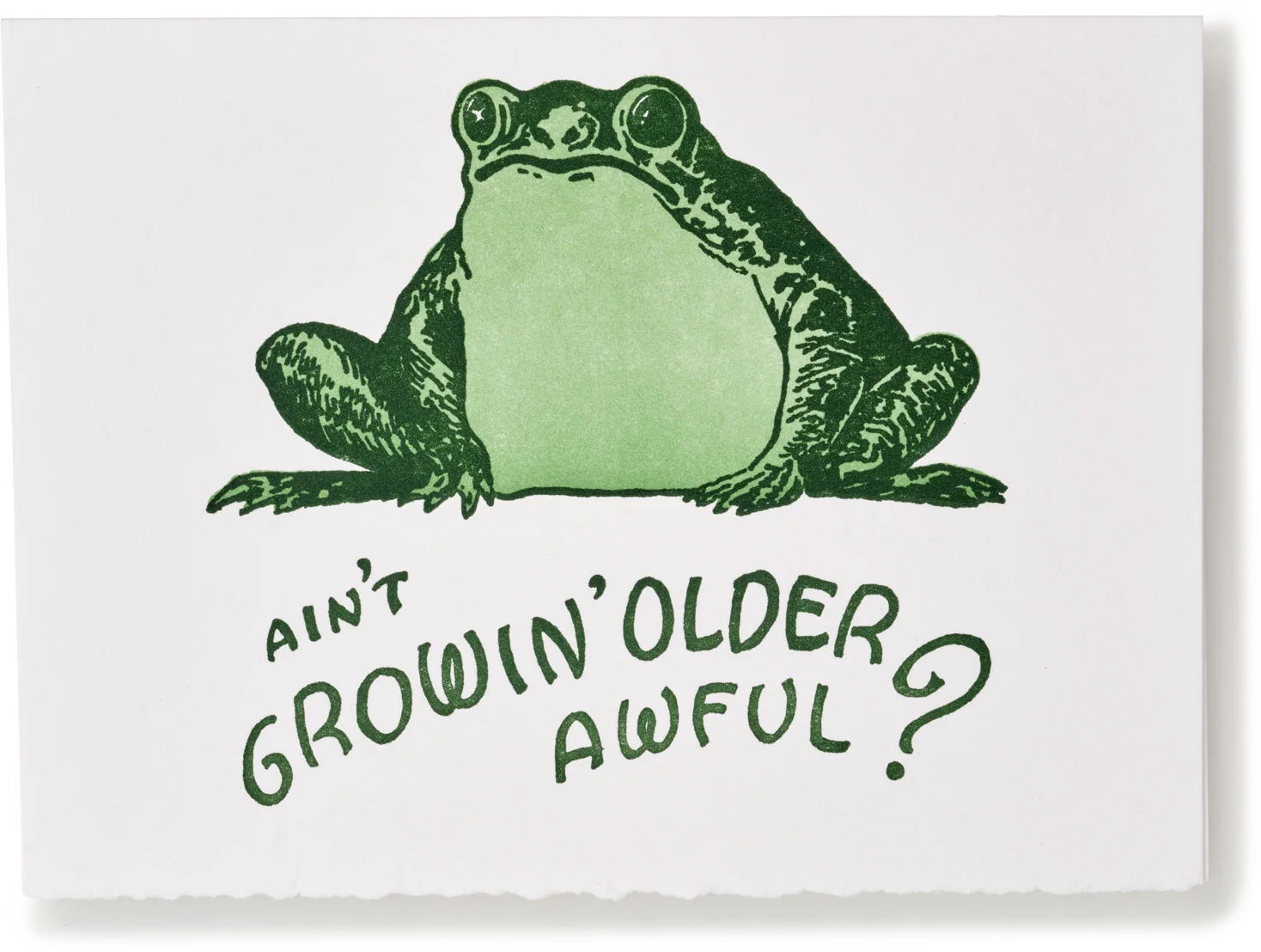 Letterpress Old Frog Greeting Card