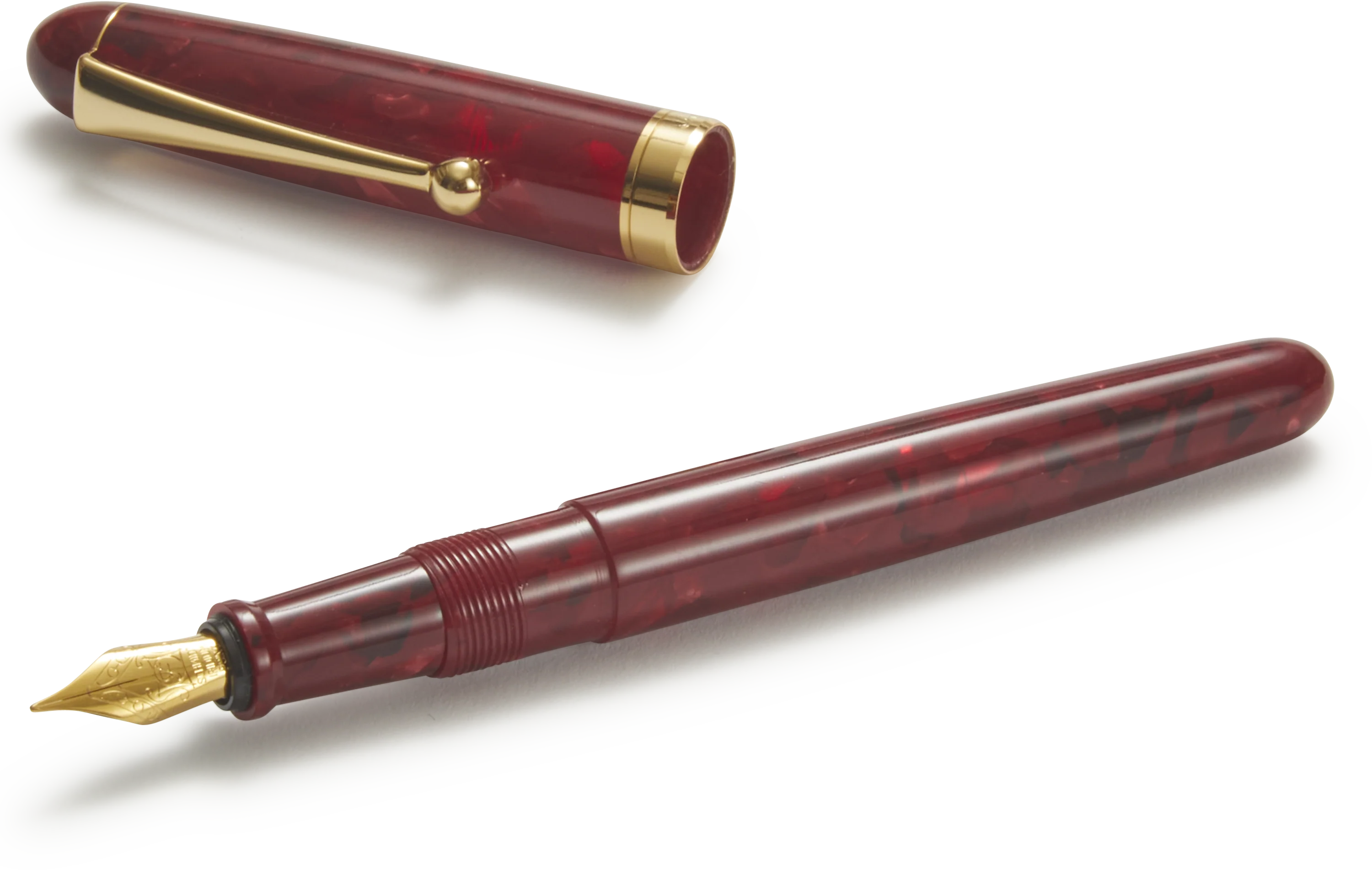 Ohnishi Seisakusho Red Marble Acetate Fountain Pen