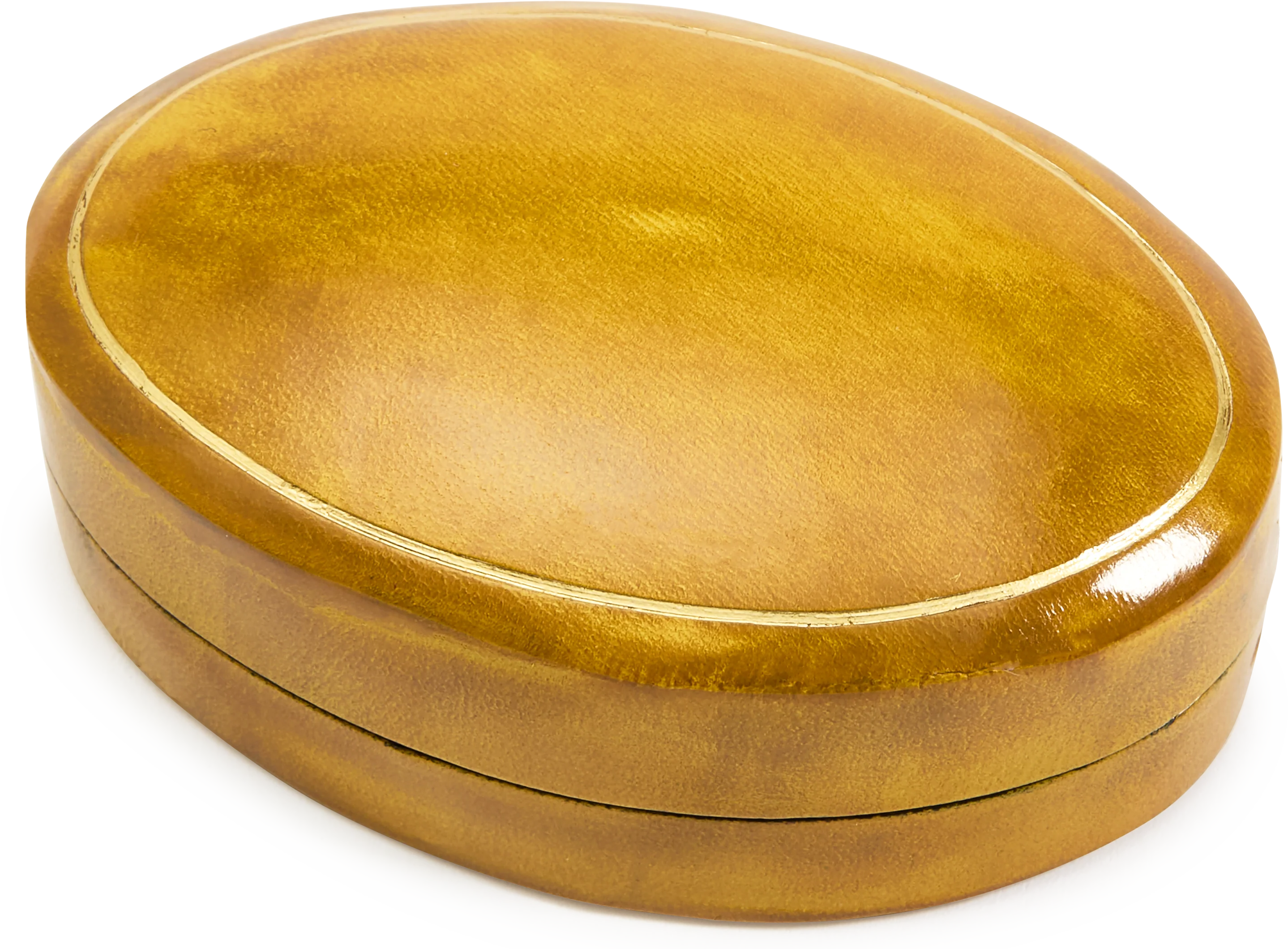 Oval Moulded Leather Box - Image 4