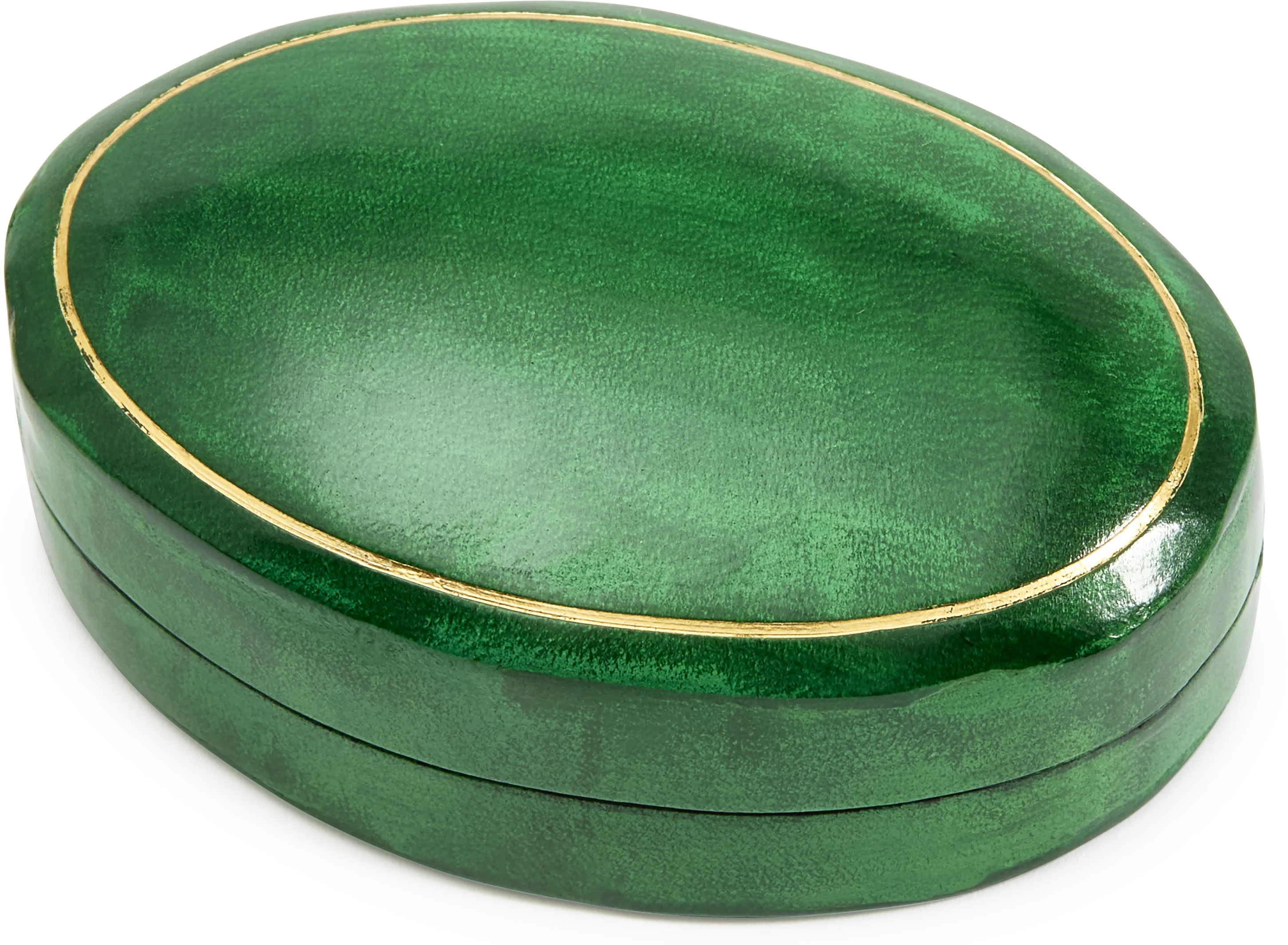 Oval Moulded Leather Box - Image 7