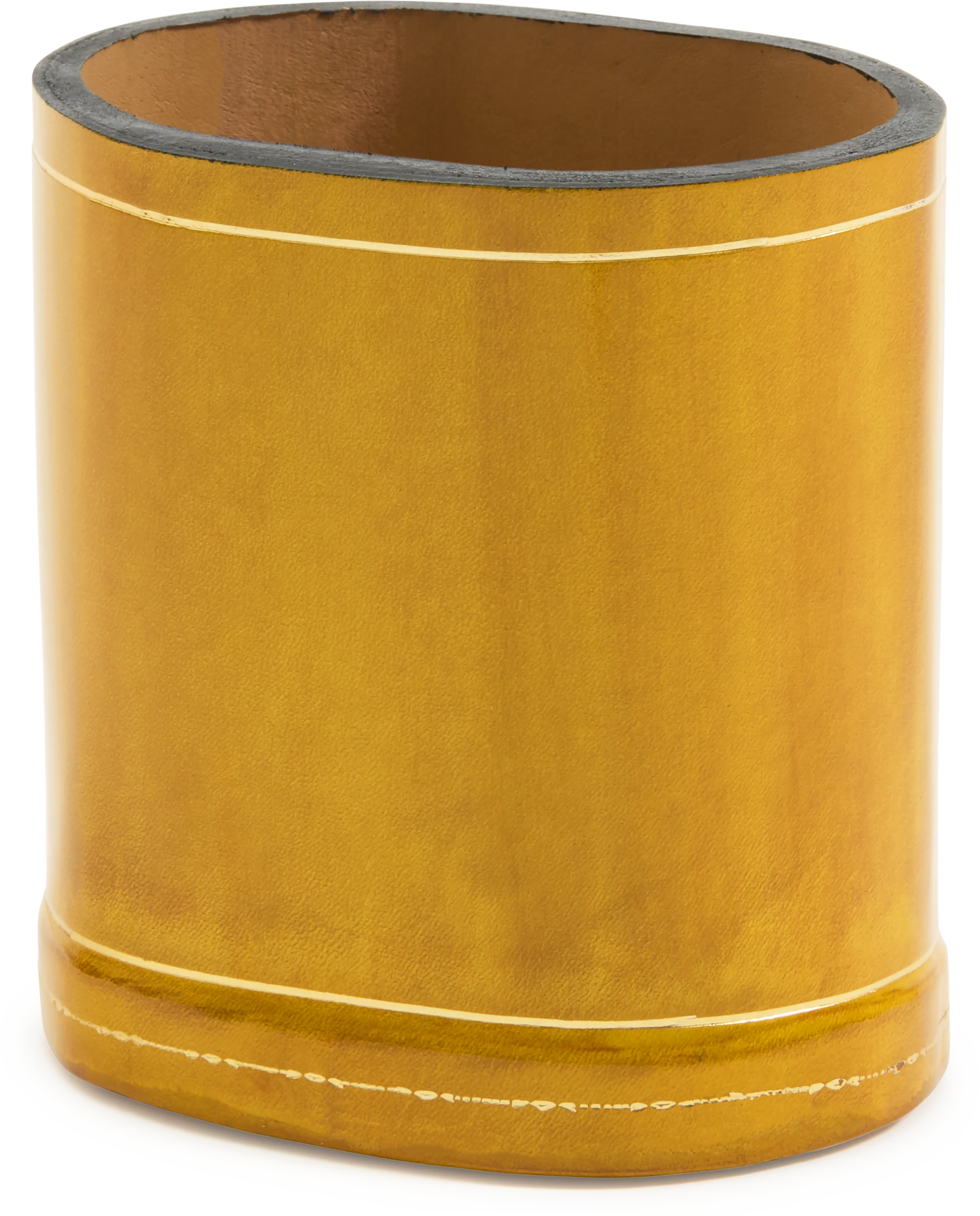 Oval Moulded Leather Pen Pot - Image 5