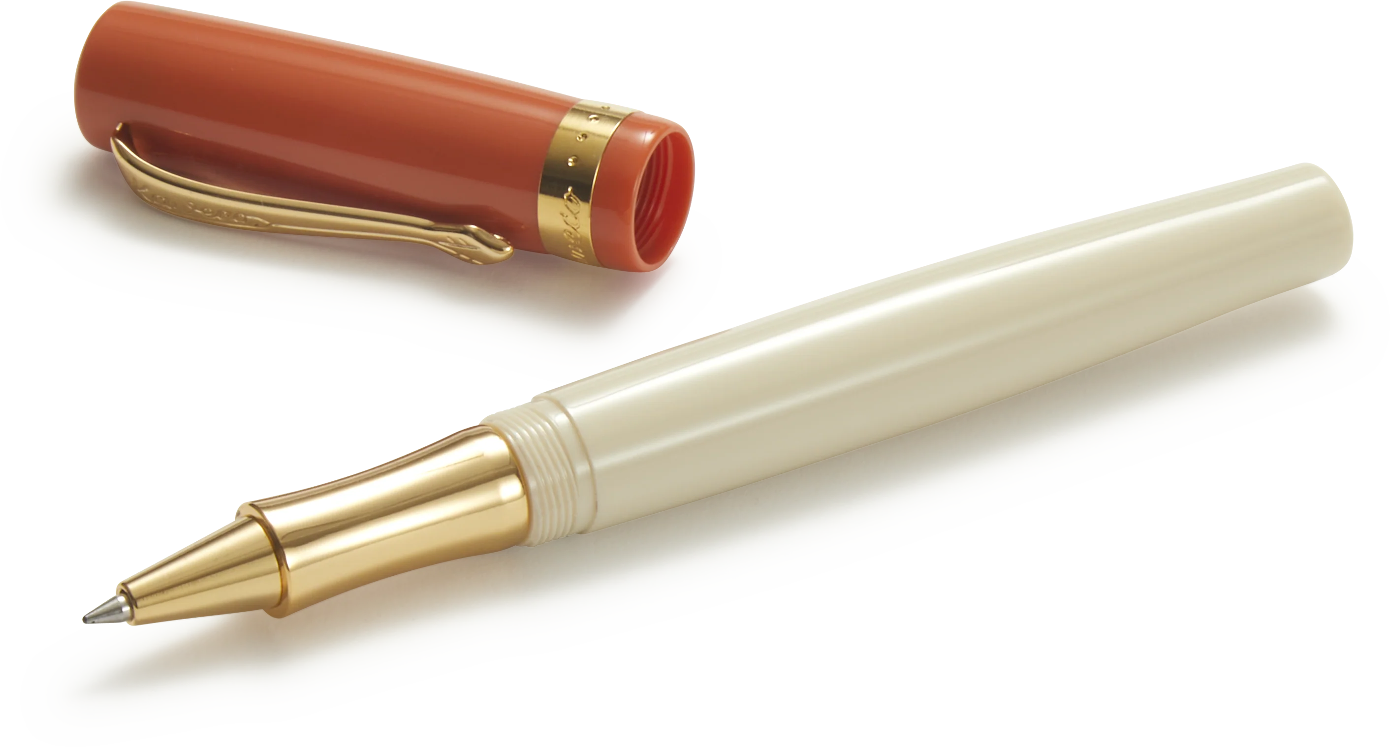 Peach and Ivory Kaweco Student 70s Retro Rollerball Pen