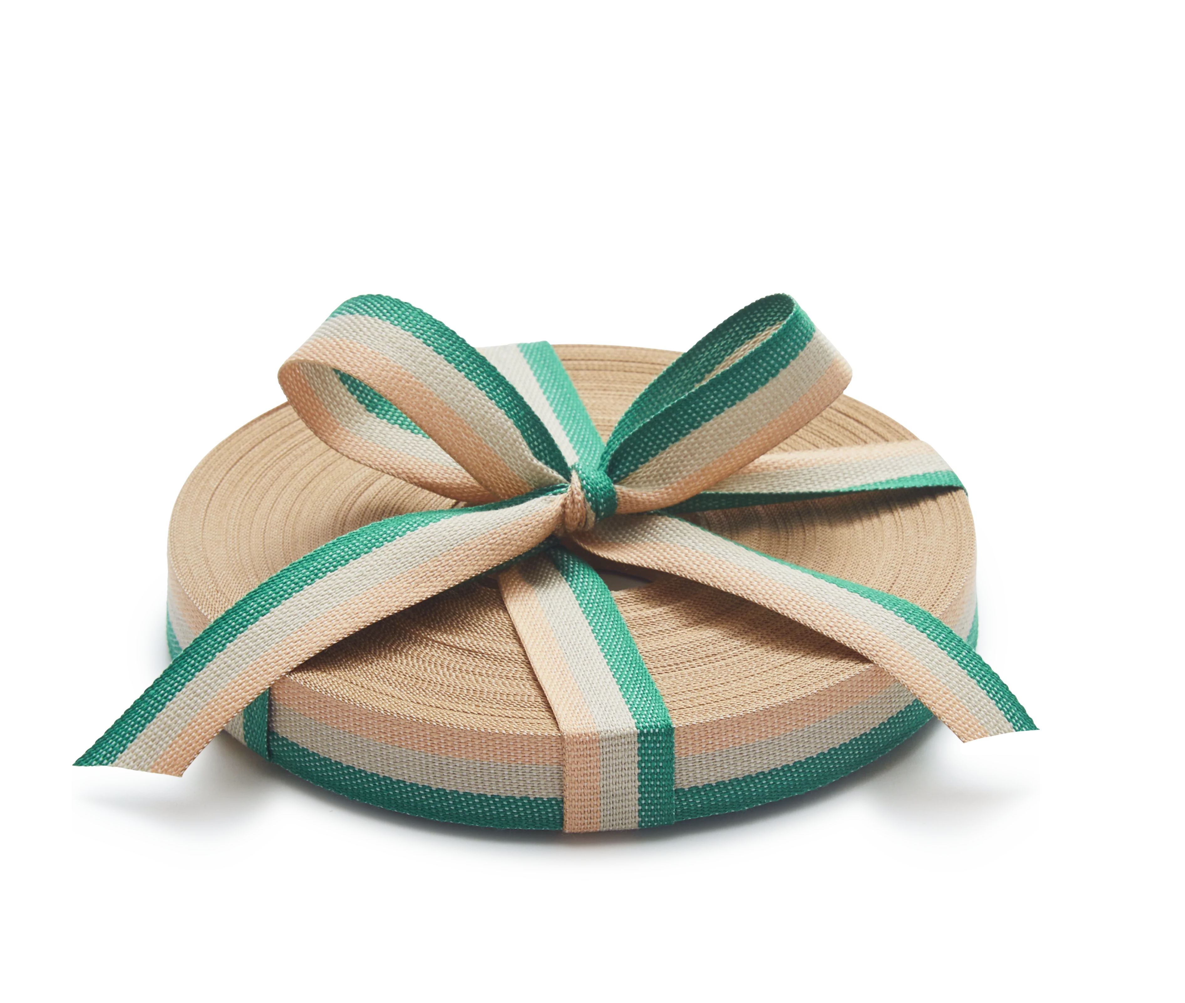 Premium Quality Cotton Ribbon,  Green, 25m roll