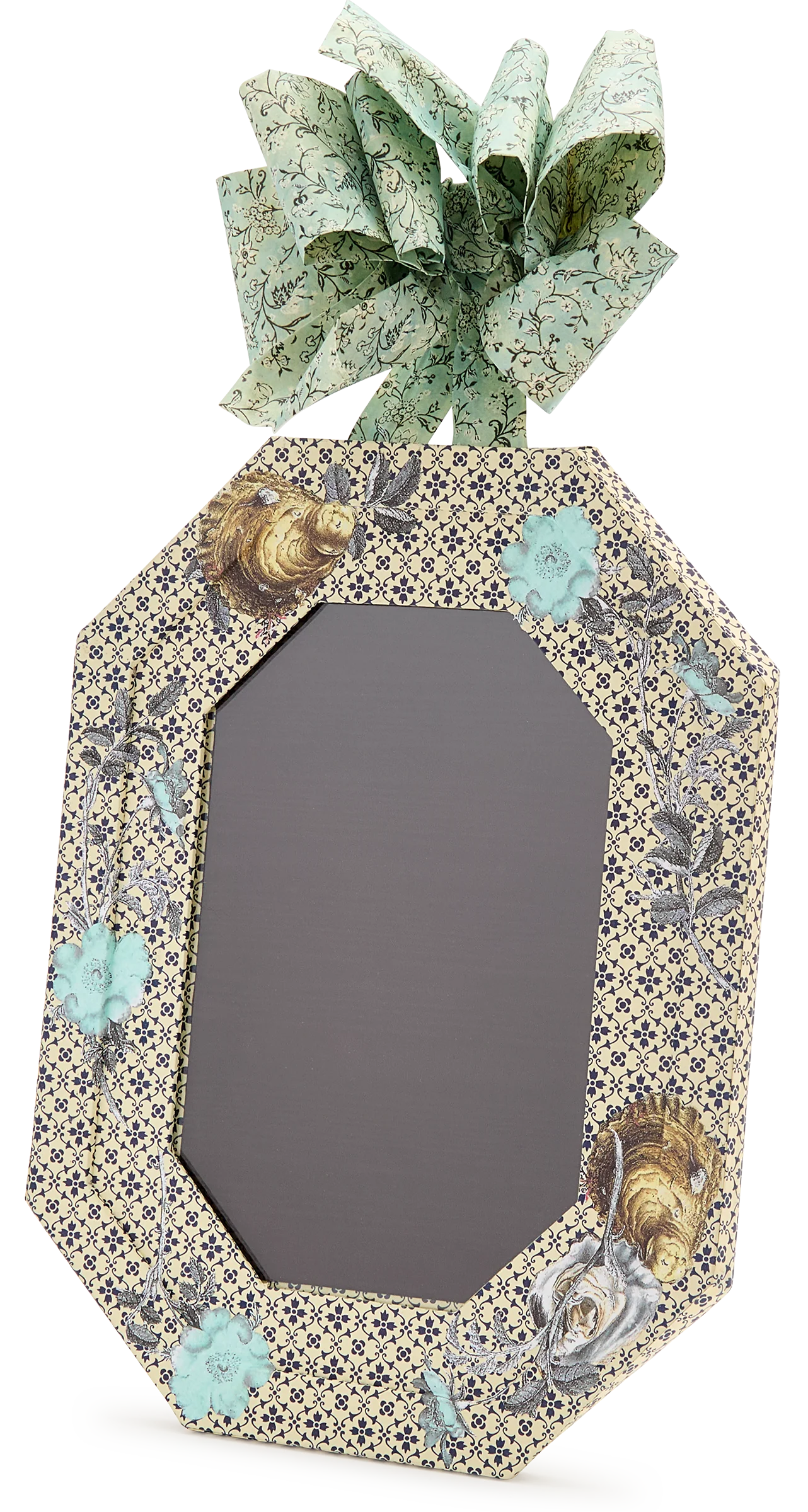 Scanlon Apparati Octagonal Frame, Blue with Flowers and Oysters